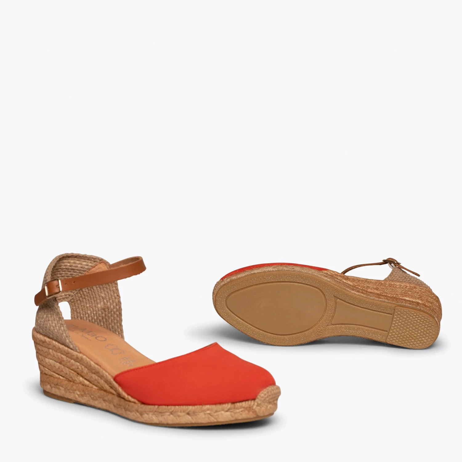 ALTEA - Espadrilles Compensées Talon Moyen ROUGE – Image 6