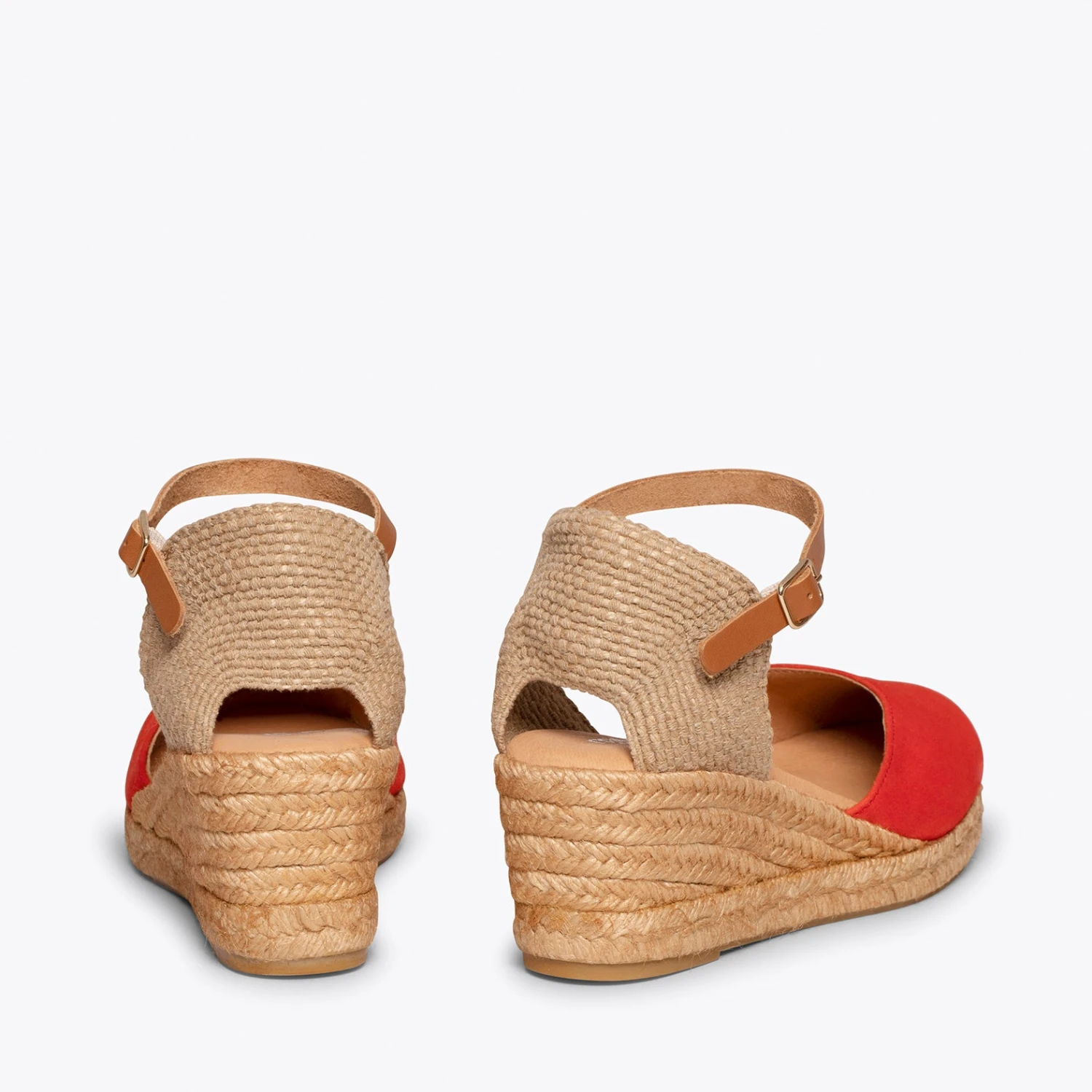 ALTEA - Espadrilles Compensées Talon Moyen ROUGE – Image 4