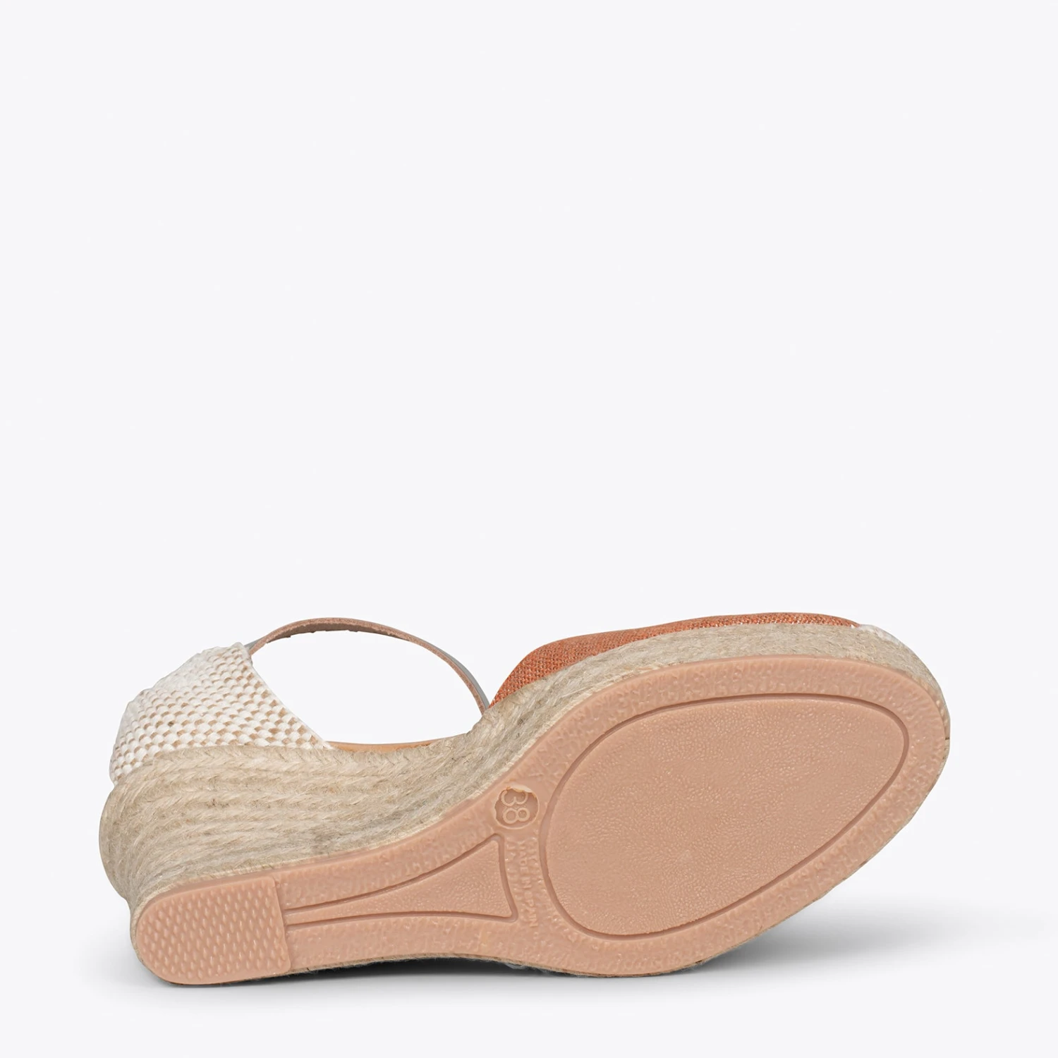 CONIL - Espadrilles à Talon Haut En Lin ORANGE – Image 5