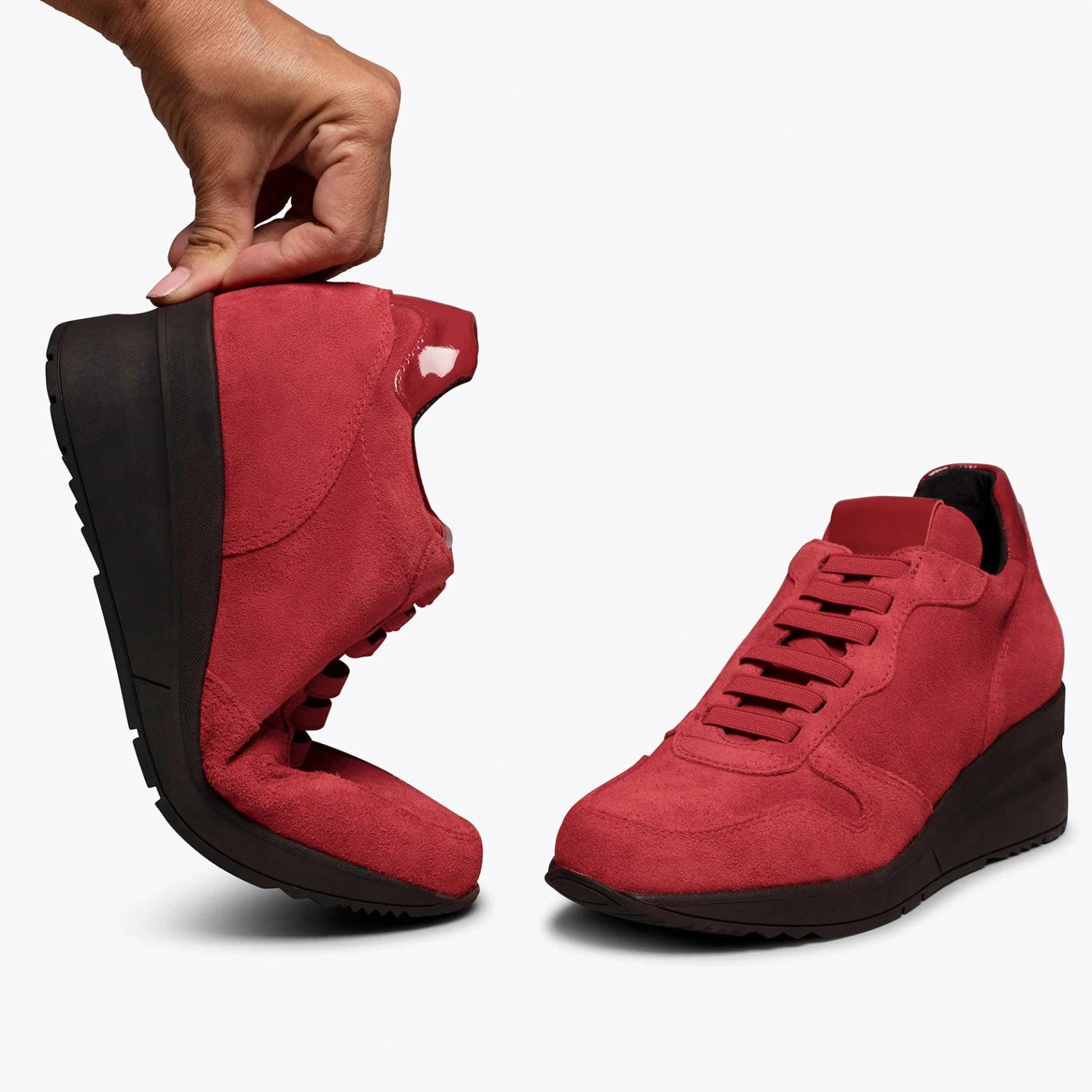 POP - Blucher CompensĂ© En Cuir ROUGE â Image 5