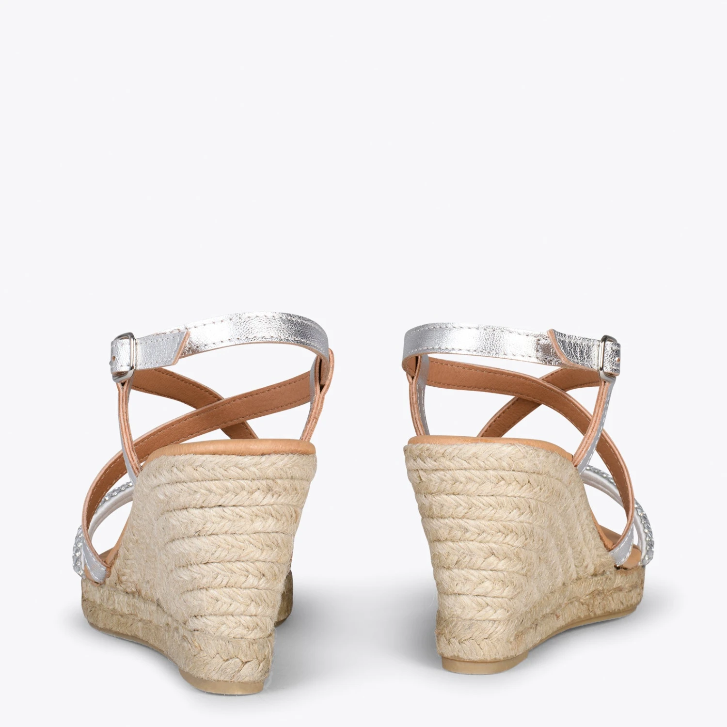 MORAIRA - Espadrilles à Talon Compensé ARGENTÉ – Image 3