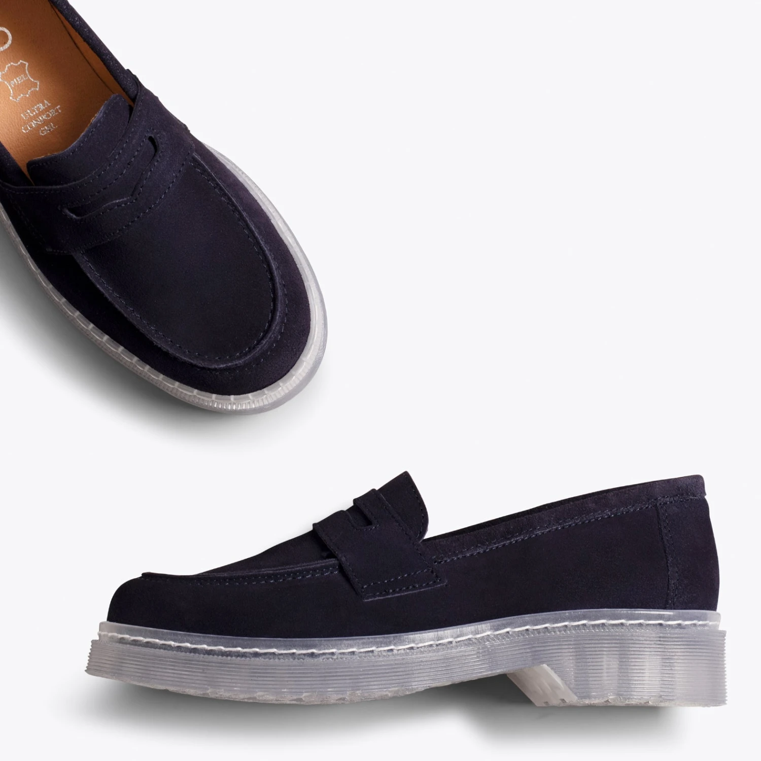 BRIXTON - Mocassin BLEU MARINE Détail En Forme De Masque – Image 3