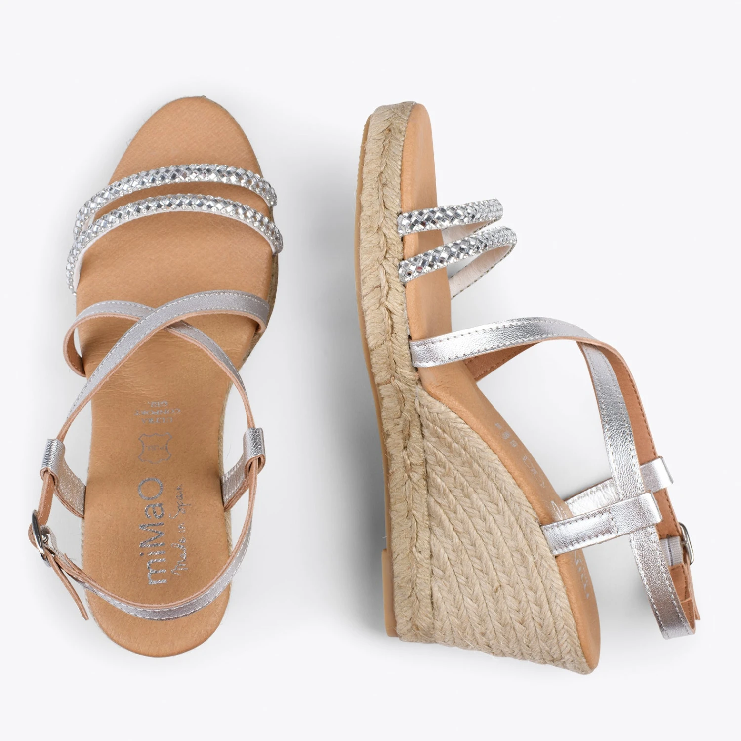 MORAIRA - Espadrilles à Talon Compensé ARGENTÉ – Image 2