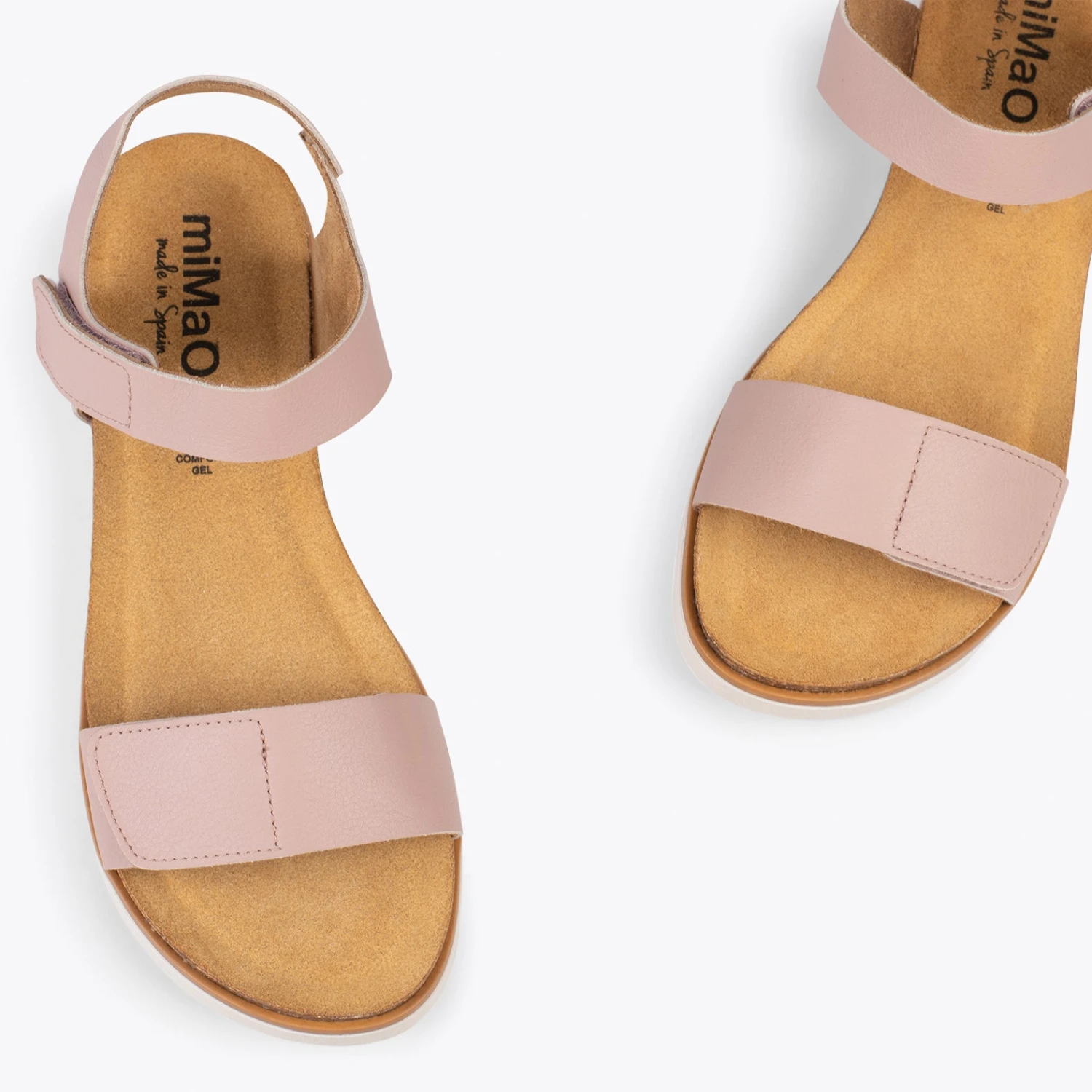 ARALIA - Sandales Plates Avec Velcro NUDE – Image 2