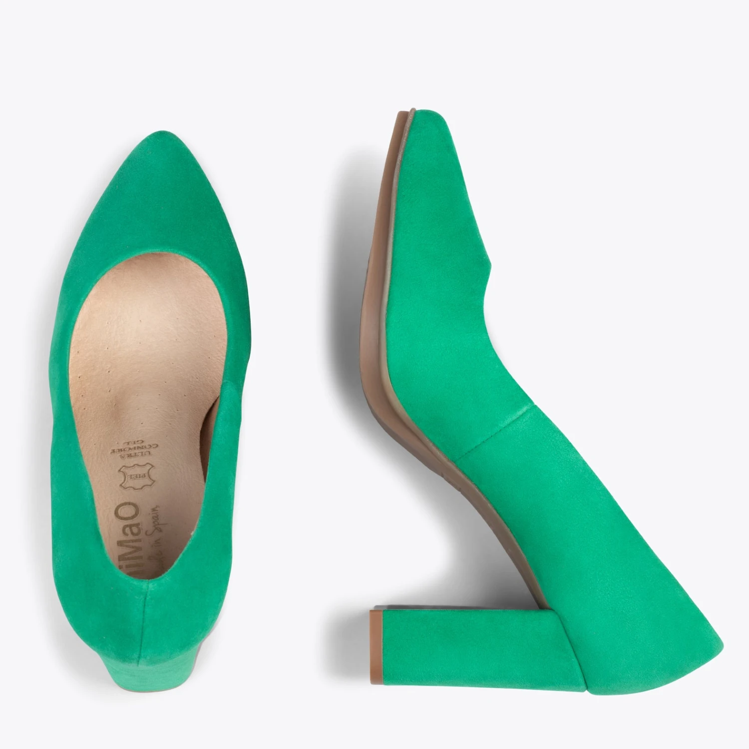 URBAN – Chaussures à Talon Haut En Daim VERT – Image 2