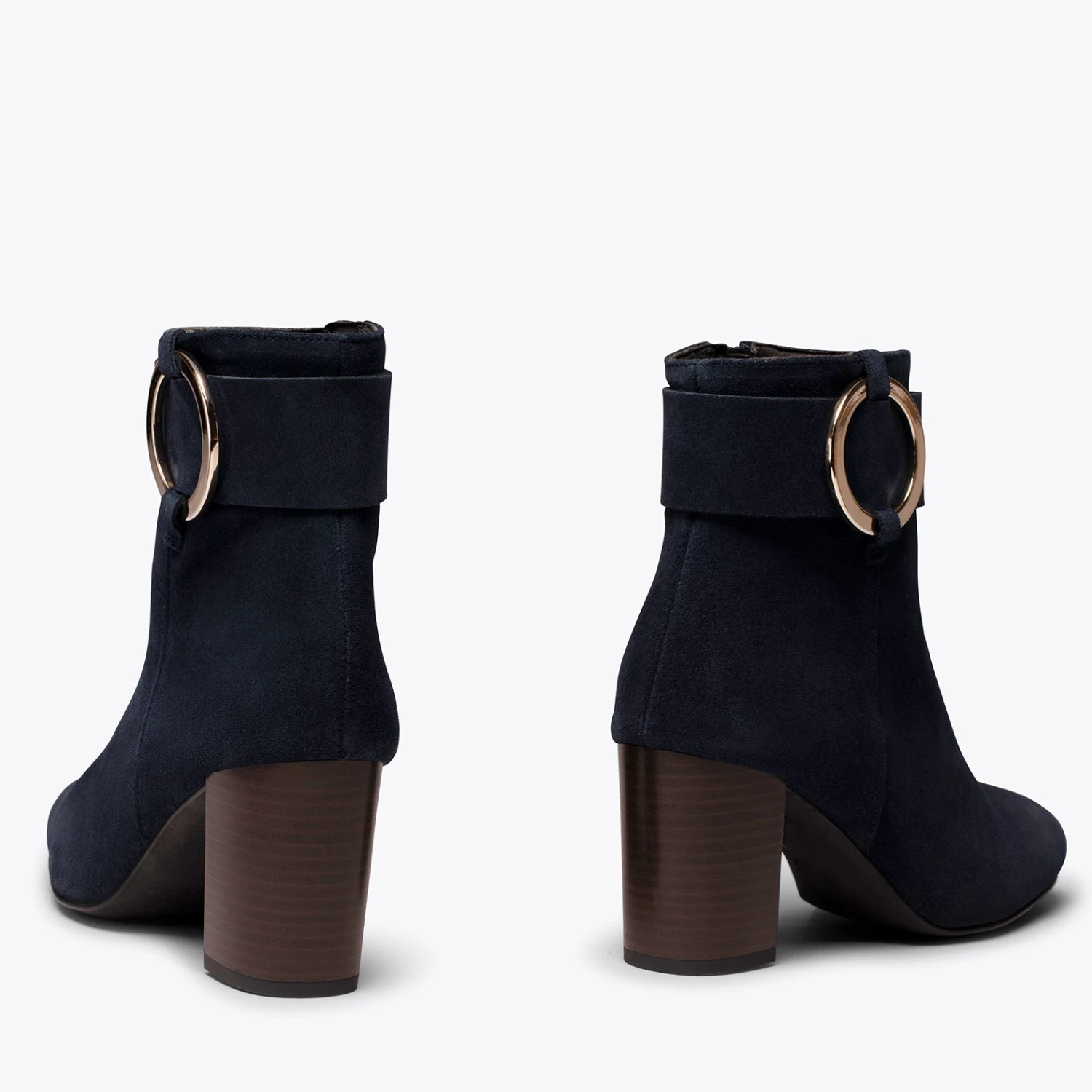 PARIS - Bottine élégante BLEU MARINE Avec Talon – Image 4