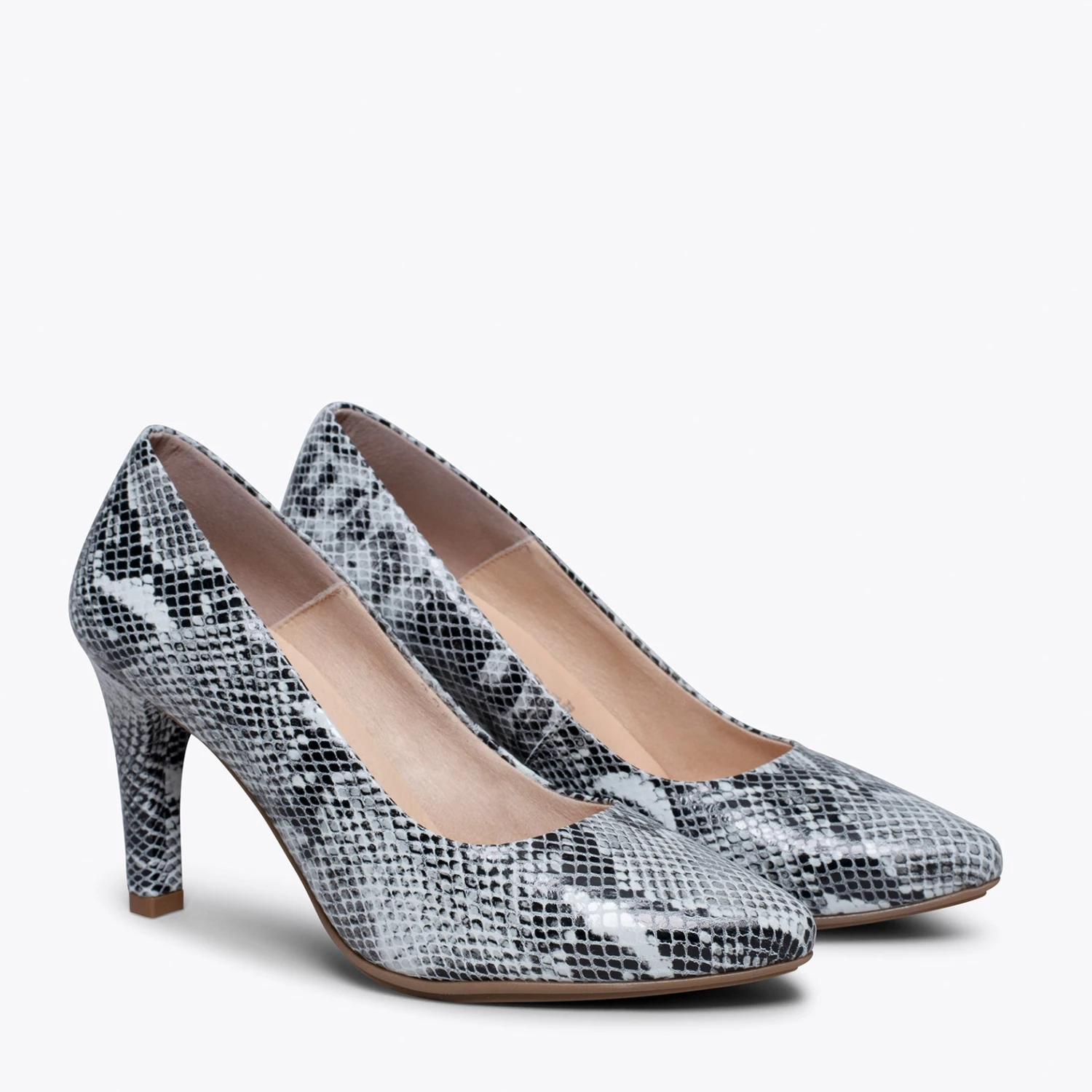 URBAN GLAM - Talons Aiguilles Stiletto BLANC SERPENT – Image 2