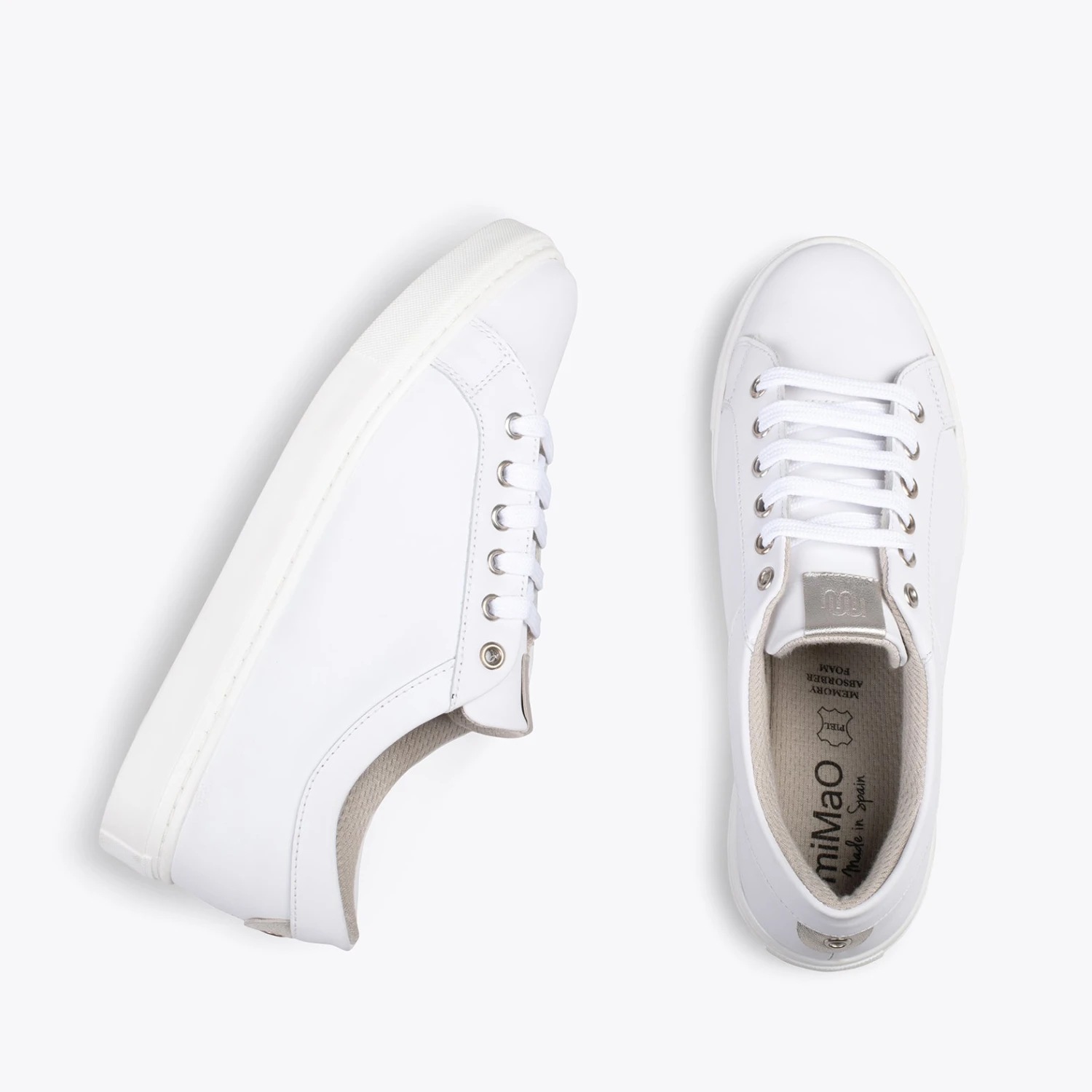 SNEAKER – Baskets Casual Pour Femme BLANC-ARGENTÉ – Image 2