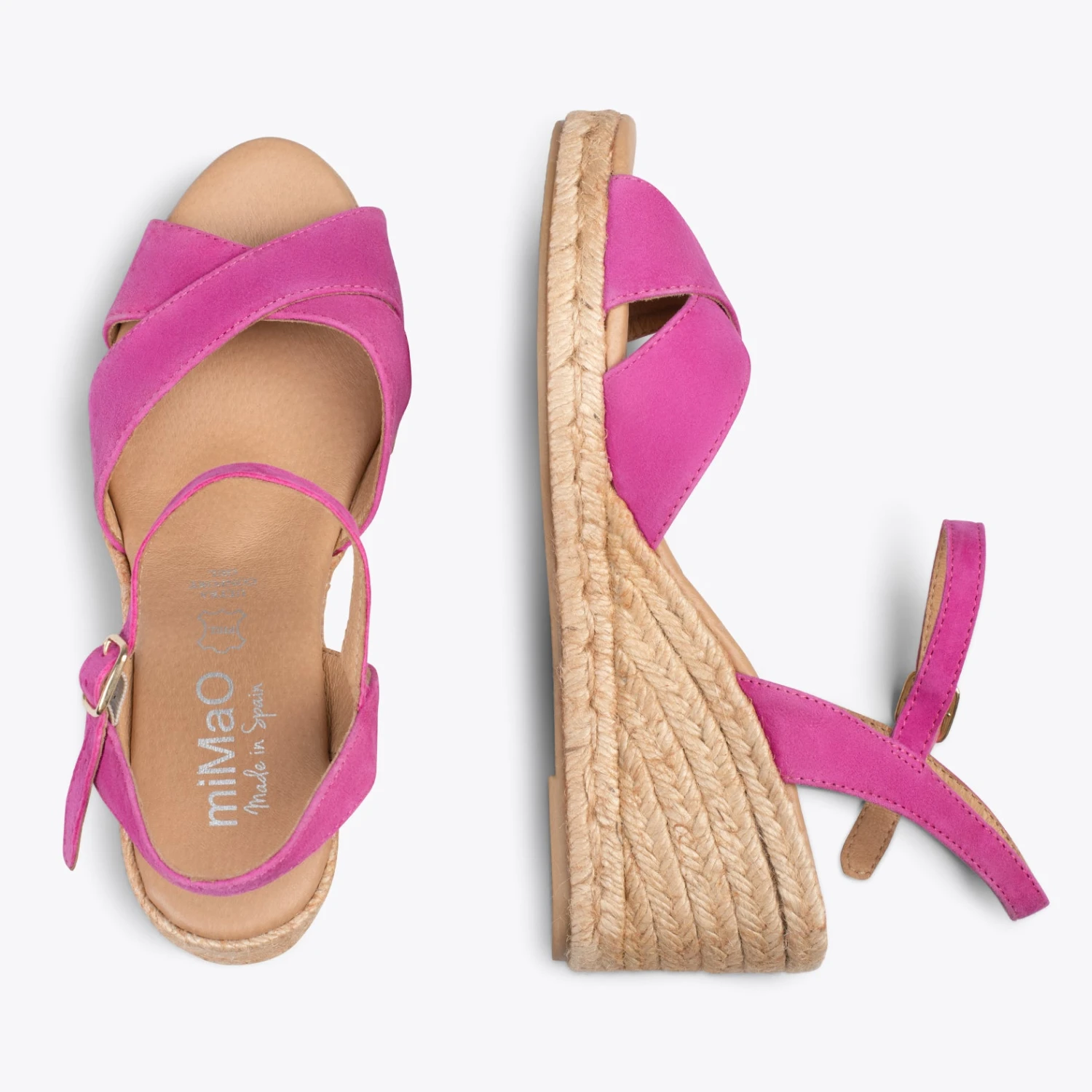 CALPE – Espadrilles Artisanales à Lanières Et Boucle FUCHSIA – Image 2