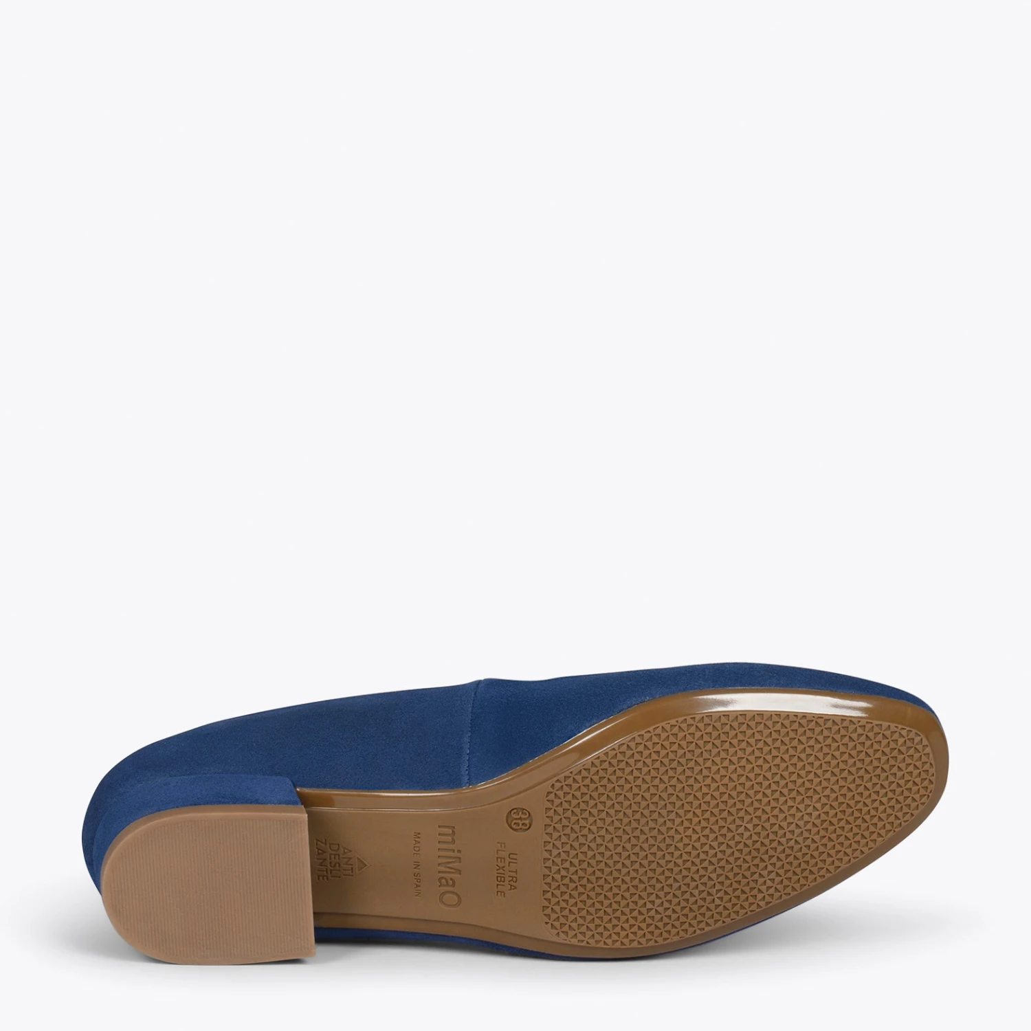 URBAN XS – Chaussures à Talon Bas En Cuir Daim BLEU MARINE – Image 5
