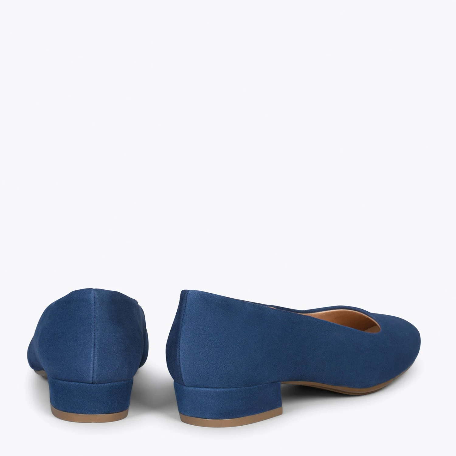 URBAN XS – Chaussures à Talon Bas En Cuir Daim BLEU MARINE – Image 3