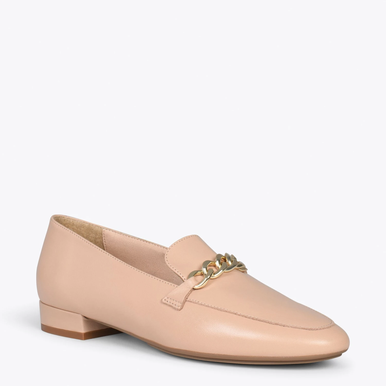 CHAIN – Mocassins En Cuir Pour Femme NUDE – Image 4