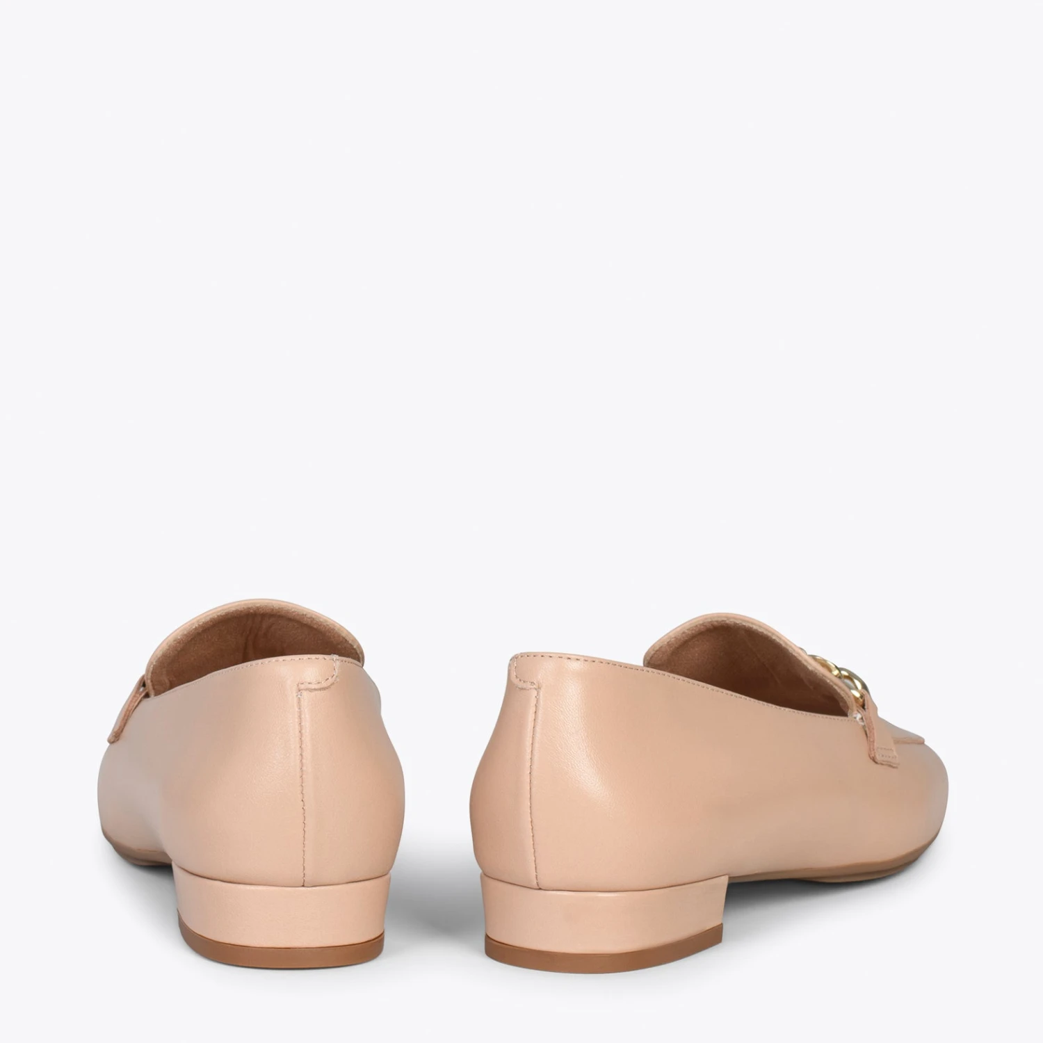 CHAIN – Mocassins En Cuir Pour Femme NUDE – Image 3