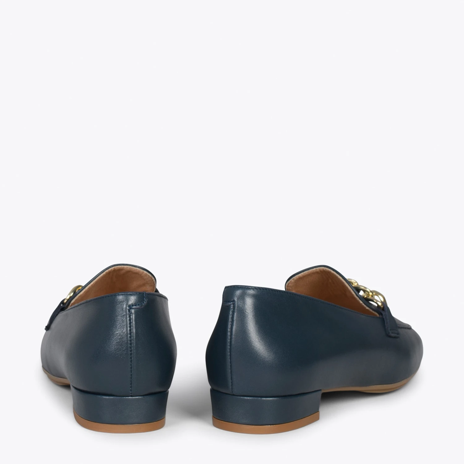 CHAIN – Mocassins En Cuir Pour Femme BLEU MARINE – Image 3