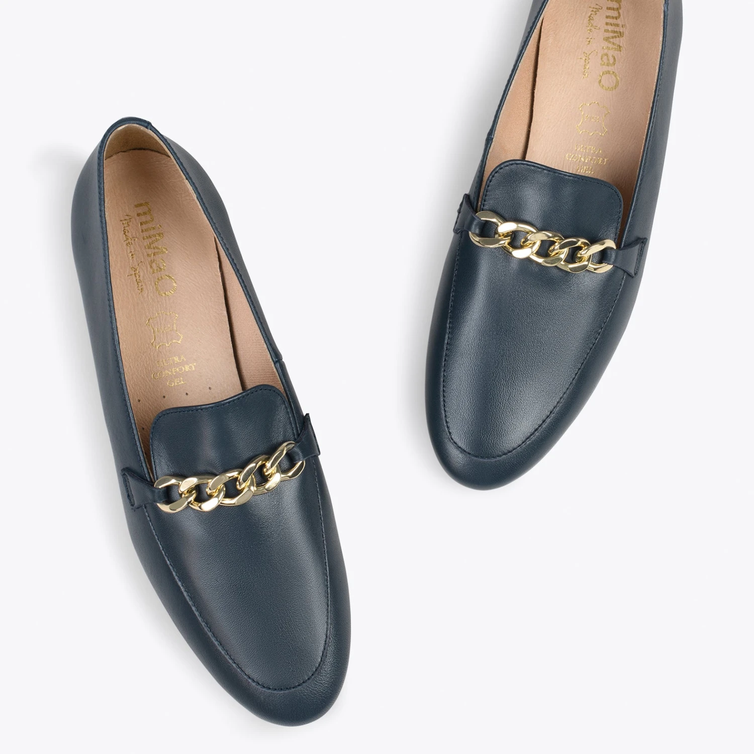 CHAIN – Mocassins En Cuir Pour Femme BLEU MARINE – Image 2