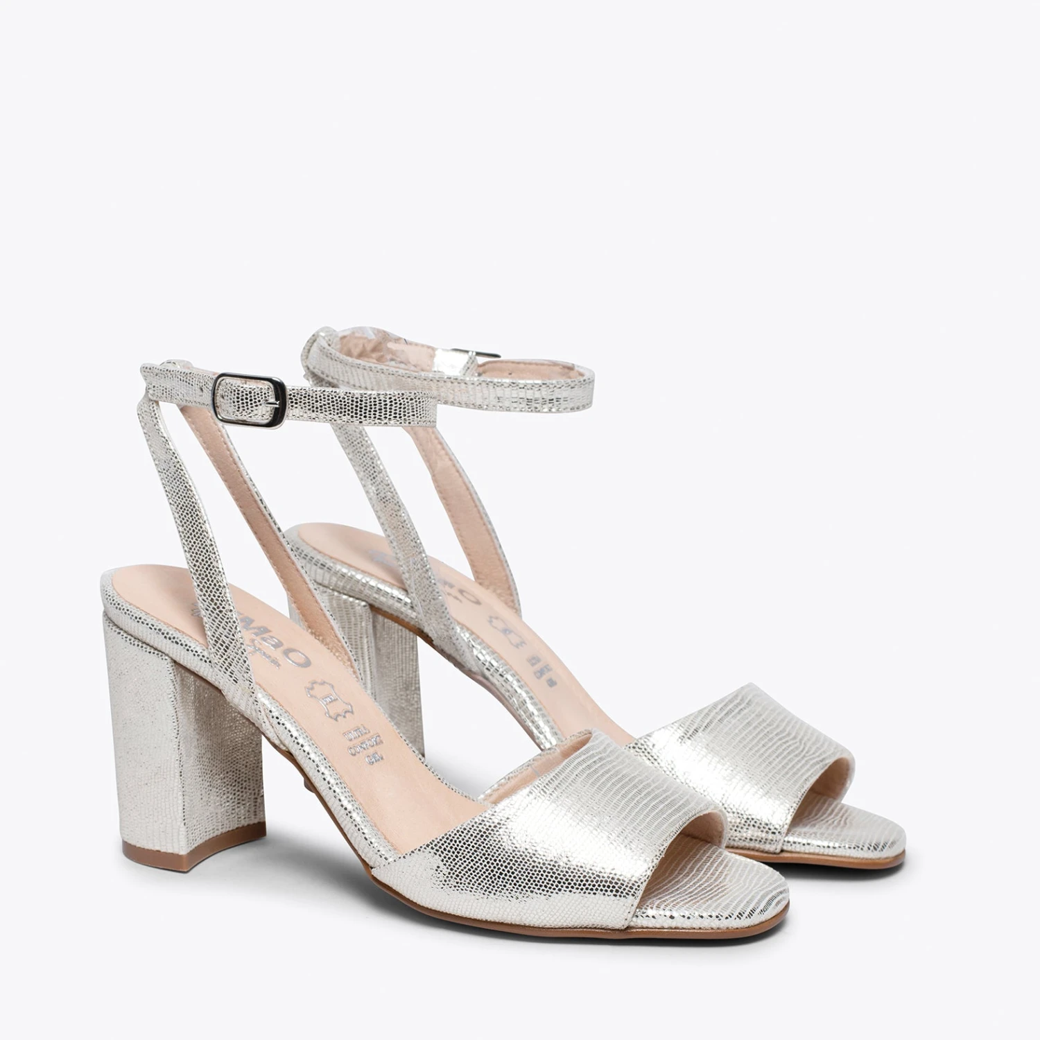 LUNE- Sandale Métallisée CHAMPAGNE à Talon – Image 2