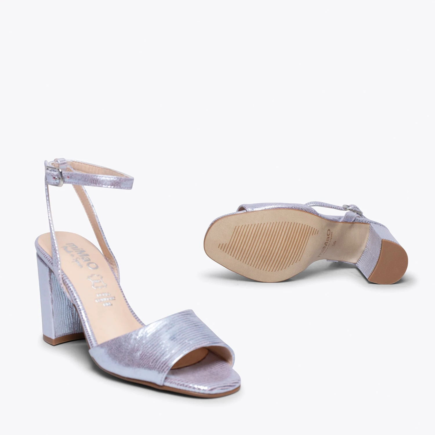 LUNE- Sandale Métallisée MAUVE à Talon – Image 5