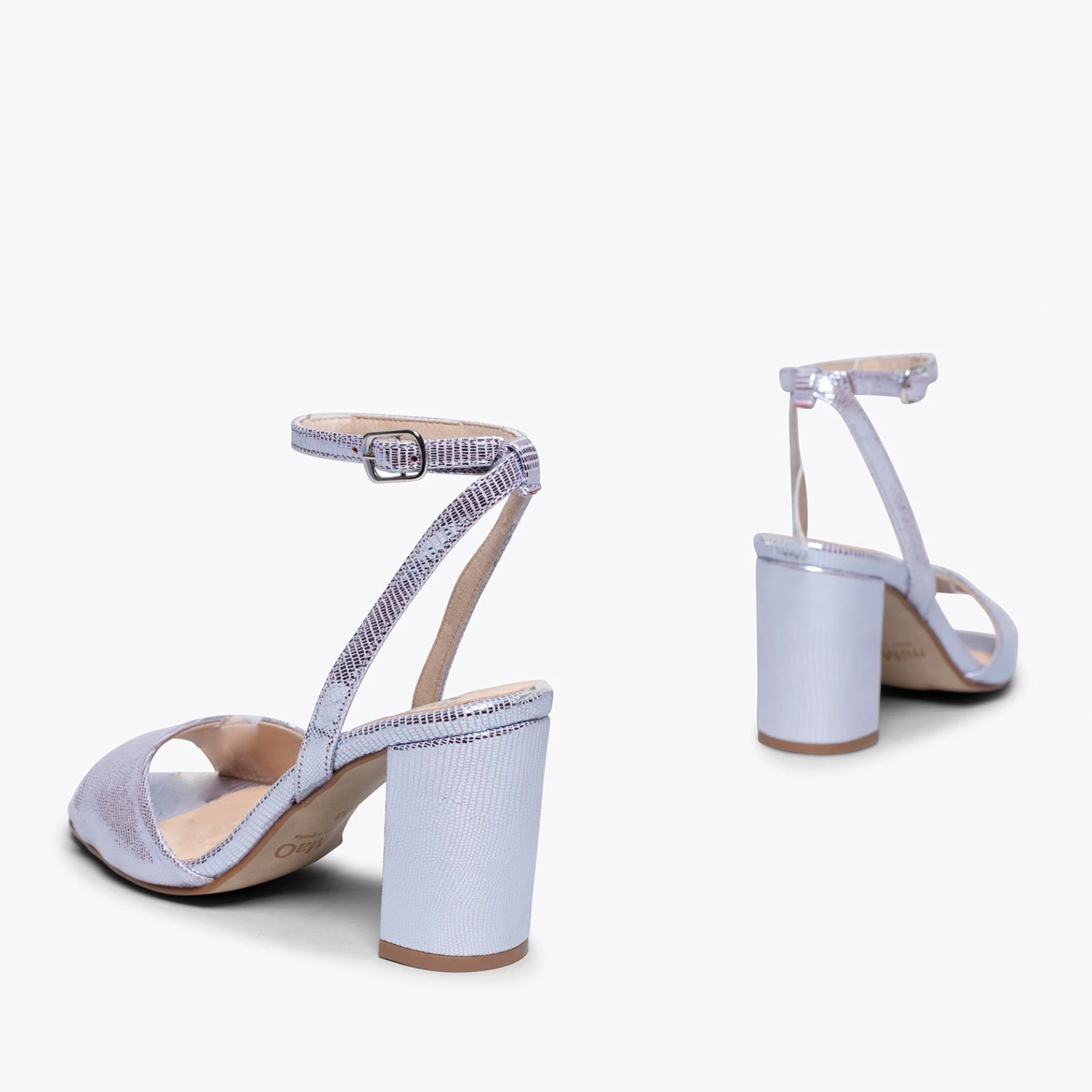 LUNE- Sandale Métallisée MAUVE à Talon – Image 4