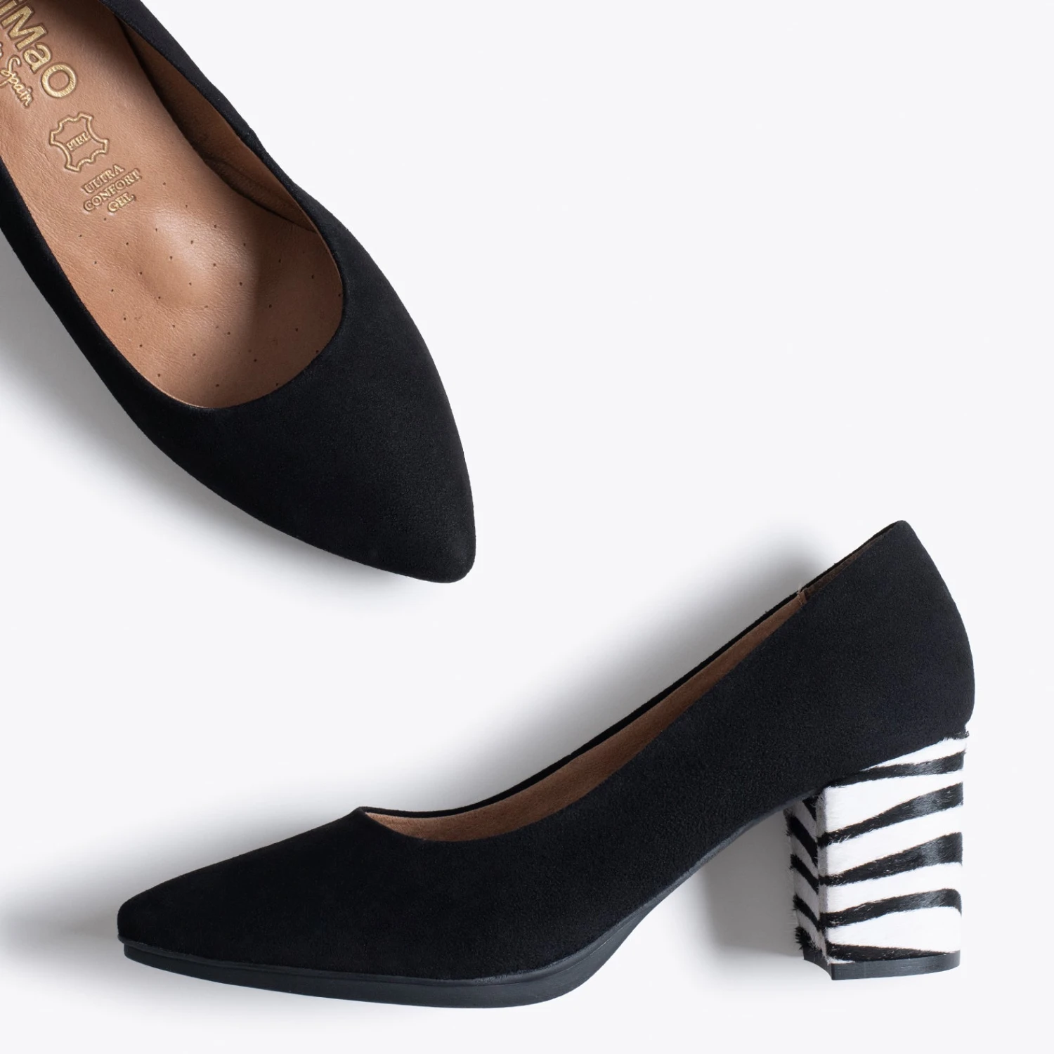 URBAN S WILD - Chaussures à Talon Noires Animal Print ZÈBRE – Image 2