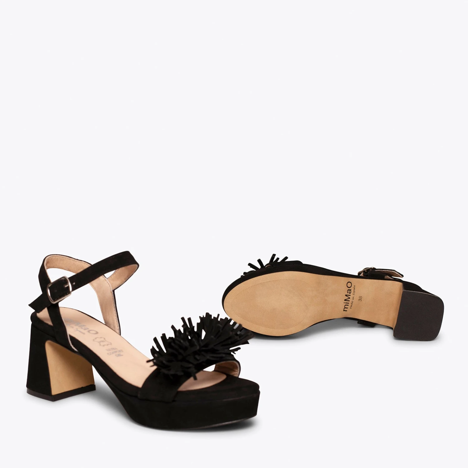 POMPON - Sandale NOIR Habillée à Franges – Image 6