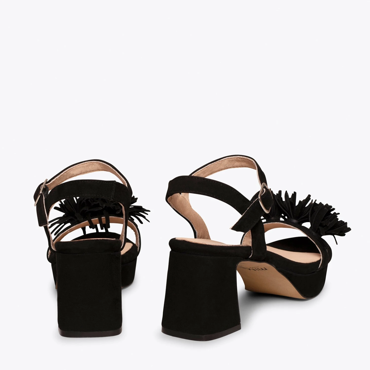 POMPON - Sandale NOIR Habillée à Franges – Image 4