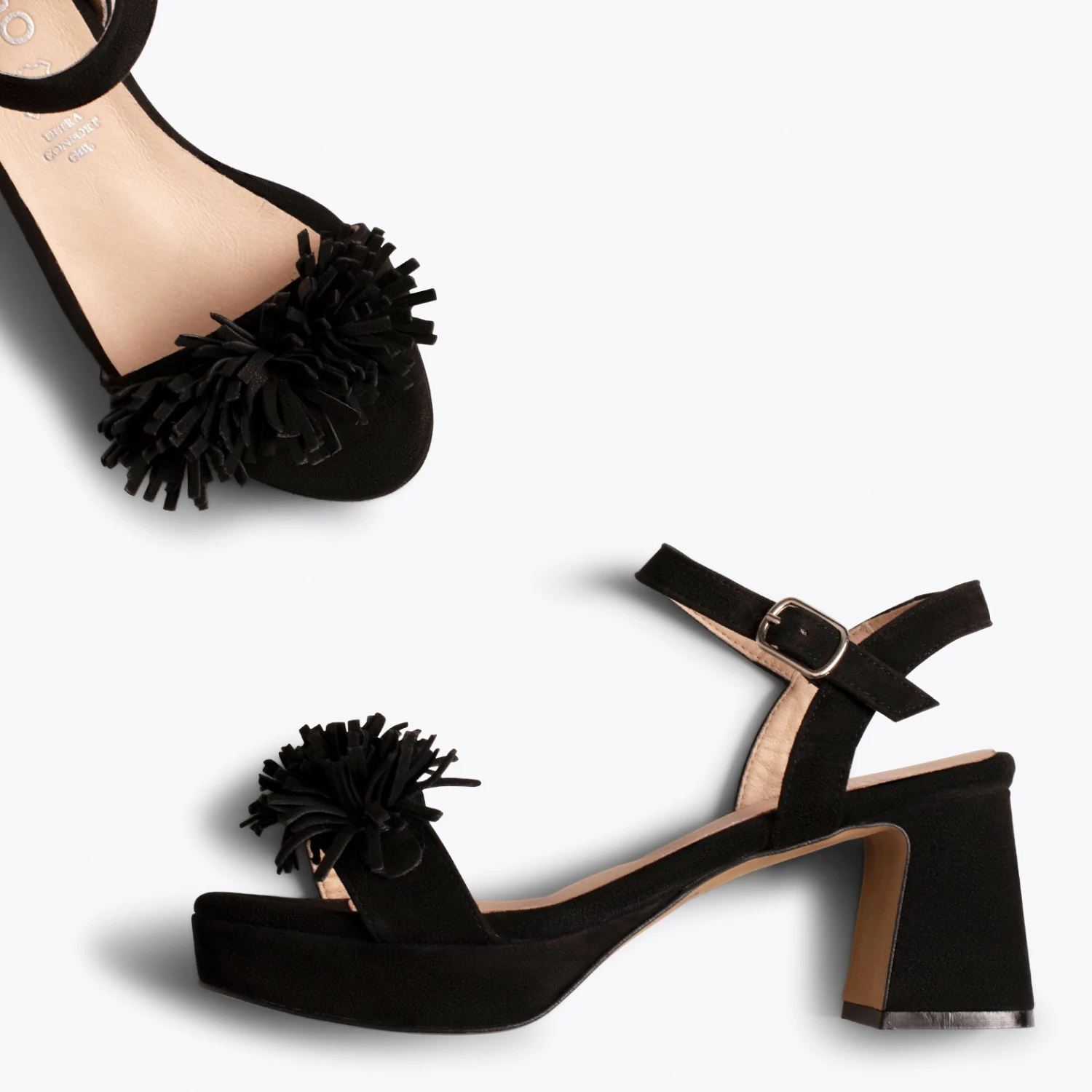 POMPON - Sandale NOIR Habillée à Franges – Image 3