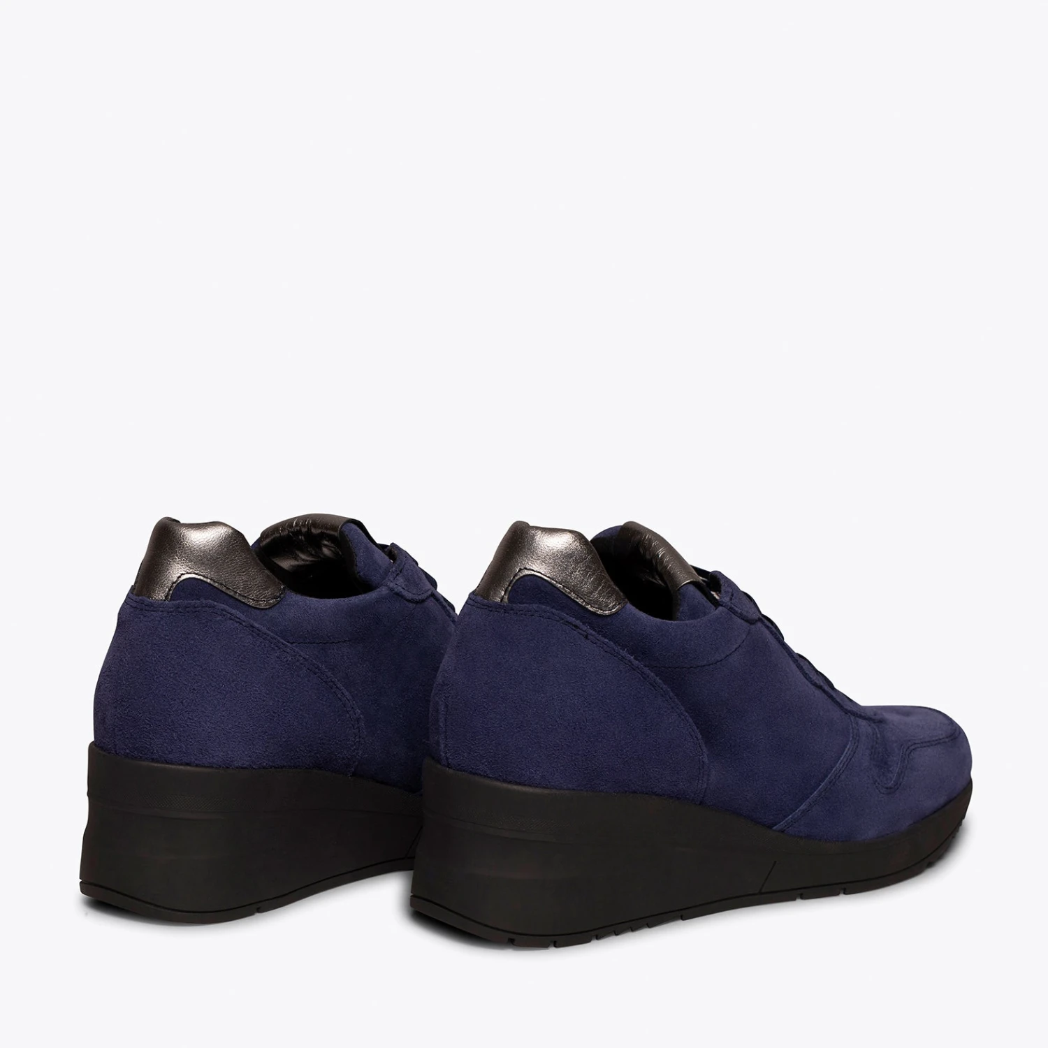 POP - Blucher Compensé En Cuir BLEU MARINE – Image 4