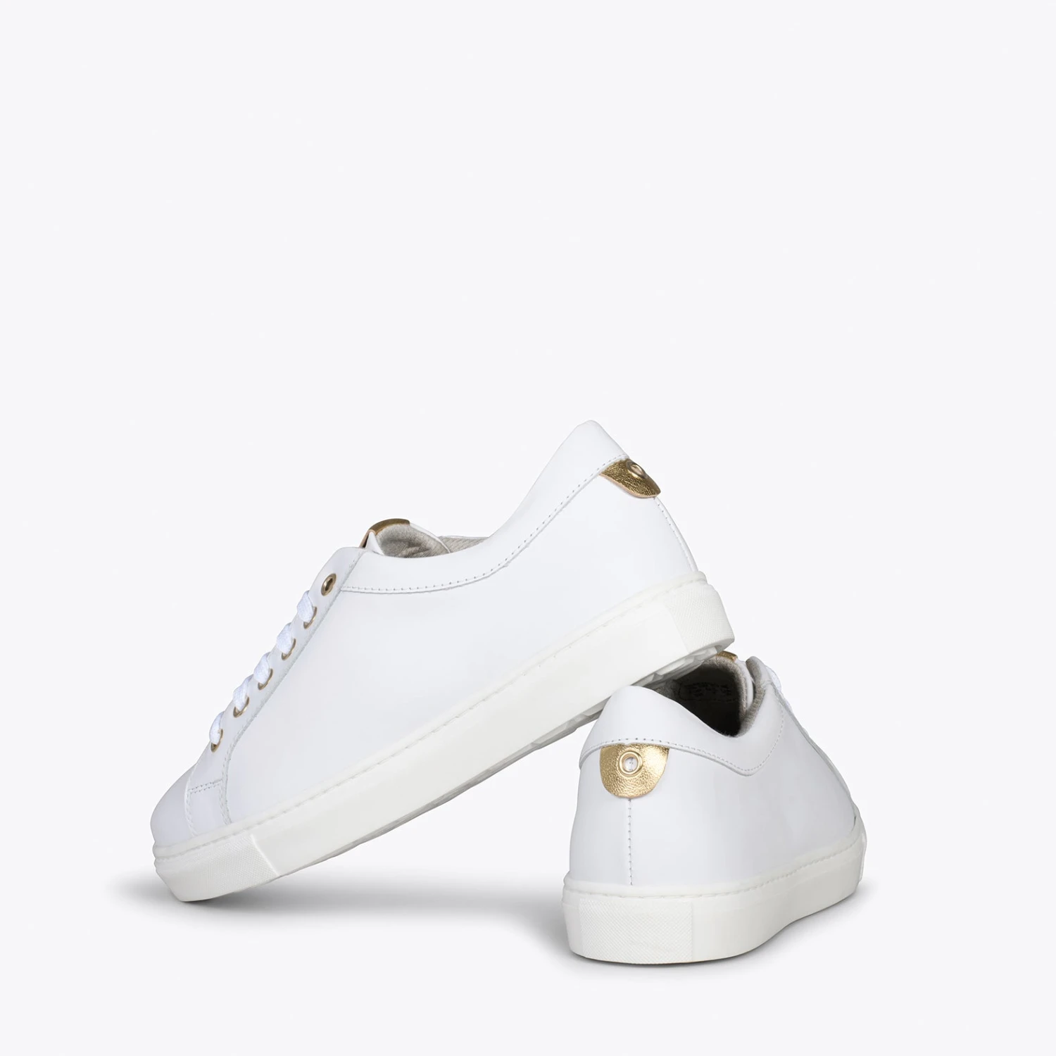 SNEAKER – Baskets Casual Pour Femme BLANC-DORÉ – Image 3