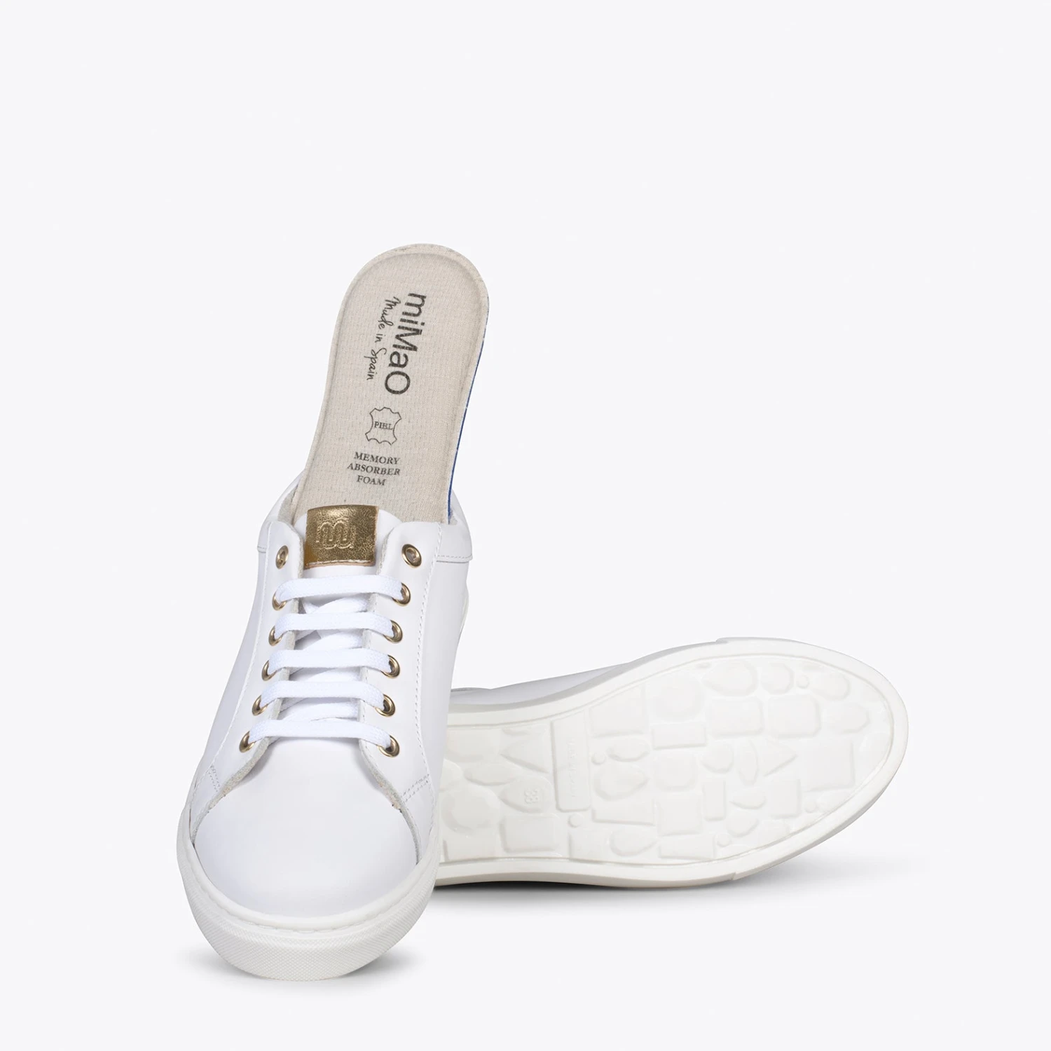 SNEAKER – Baskets Casual Pour Femme BLANC-DORÉ – Image 5