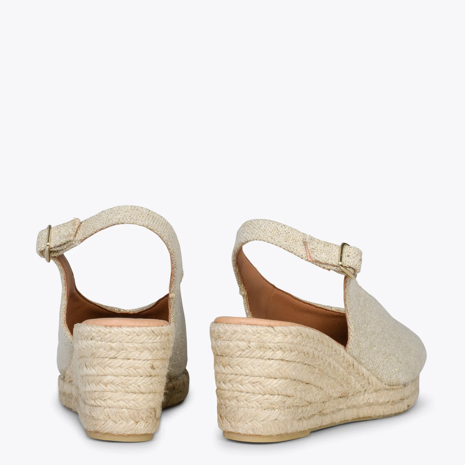 MOJACAR – Espadrilles à Bride Arrière En Lin DORÉ – Image 3