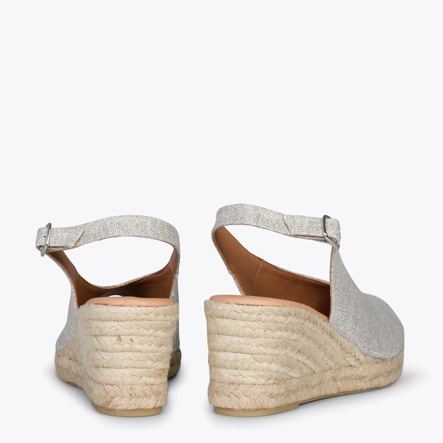 MOJACAR – Espadrilles à Bride Arrière En Lin ARGENTÉ – Image 3