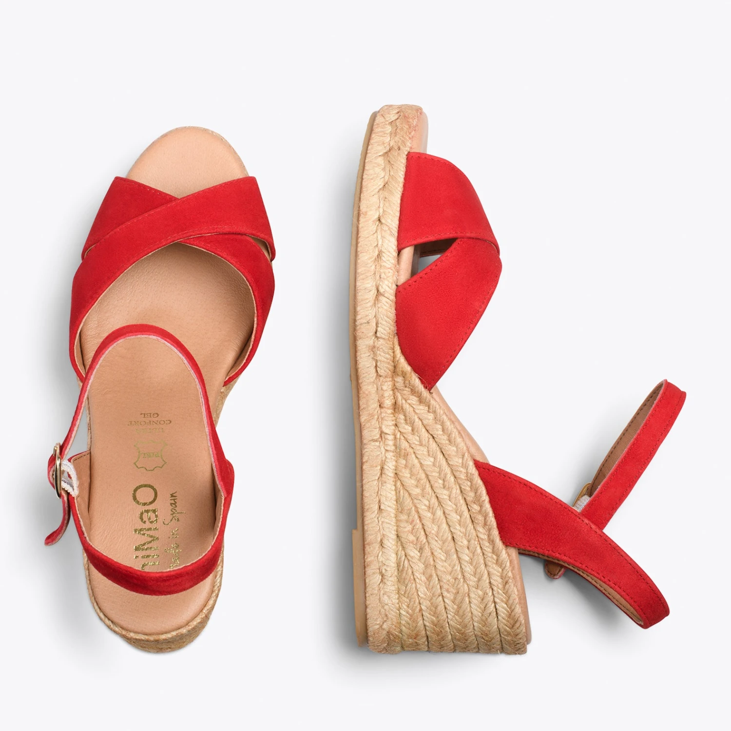 CALPE – Espadrilles Artisanales à Lanières Et Boucle ROUGE – Image 2