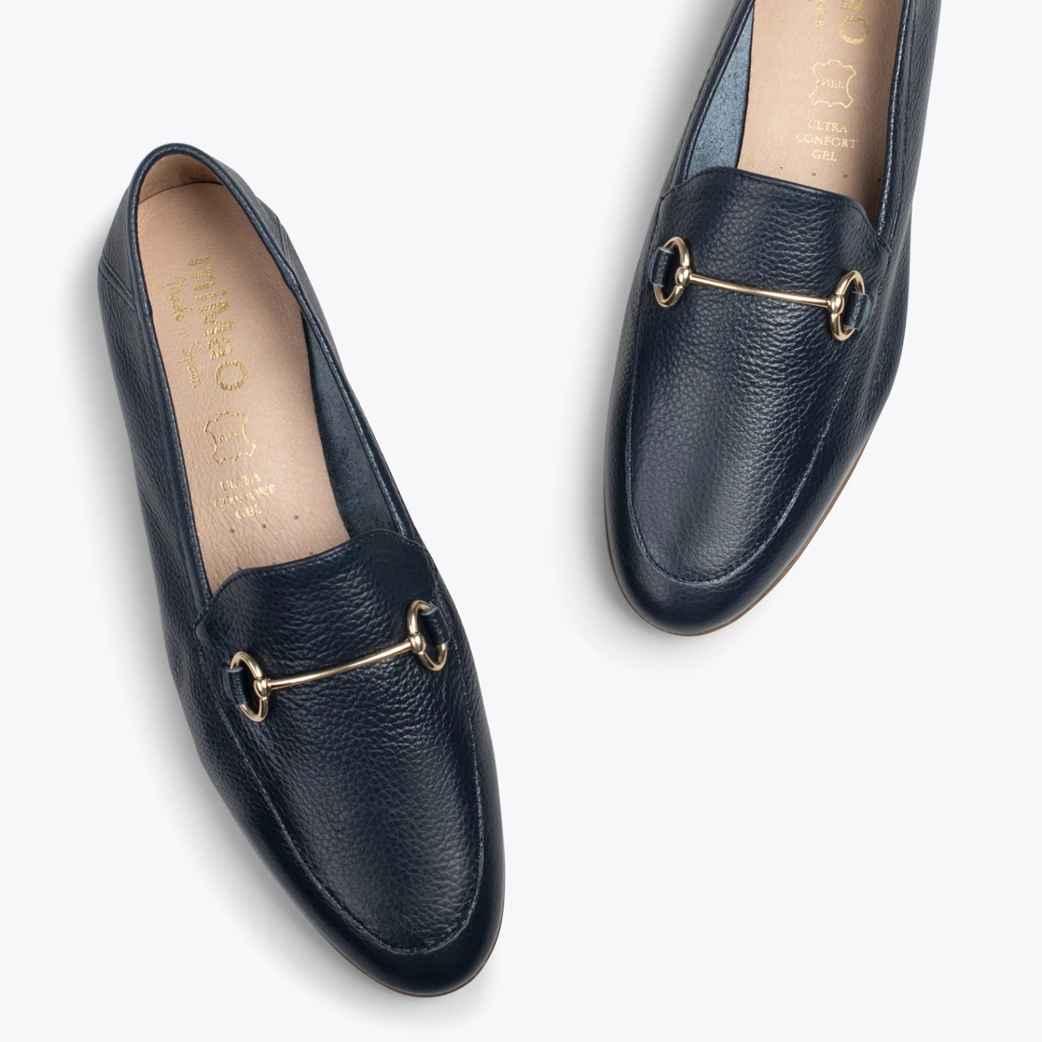 STYLE – Mocassins En Cuir Avec Détail Métallique BLEU MARINE – Image 2