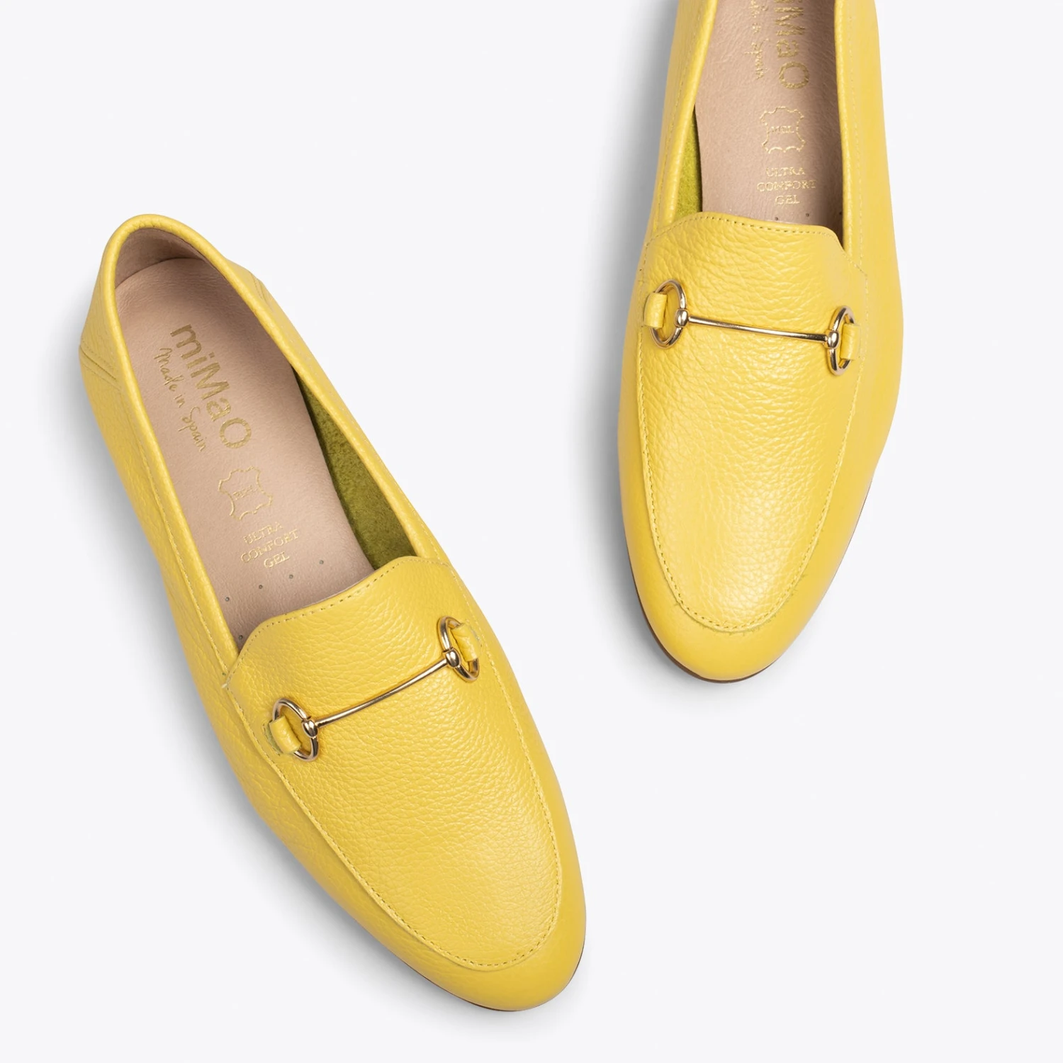 STYLE – Mocassins En Cuir Avec Détail Métallique JAUNE – Image 2