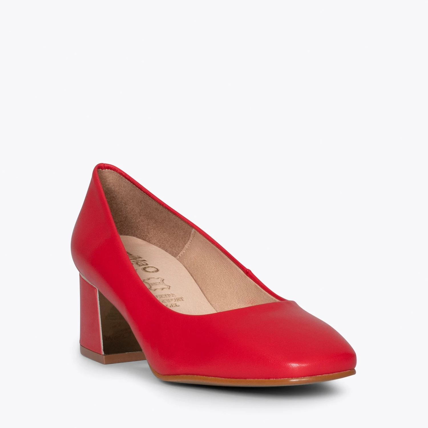 FEMME - Chaussures à Talon à Bout Carré ROUGE – Image 4