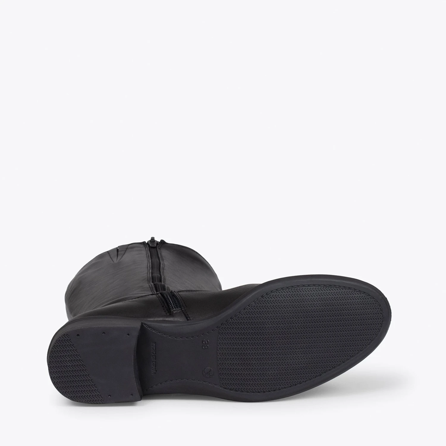 TEXAS - Bottes à Talon Bas En Cuir Nappa NOIR – Image 5