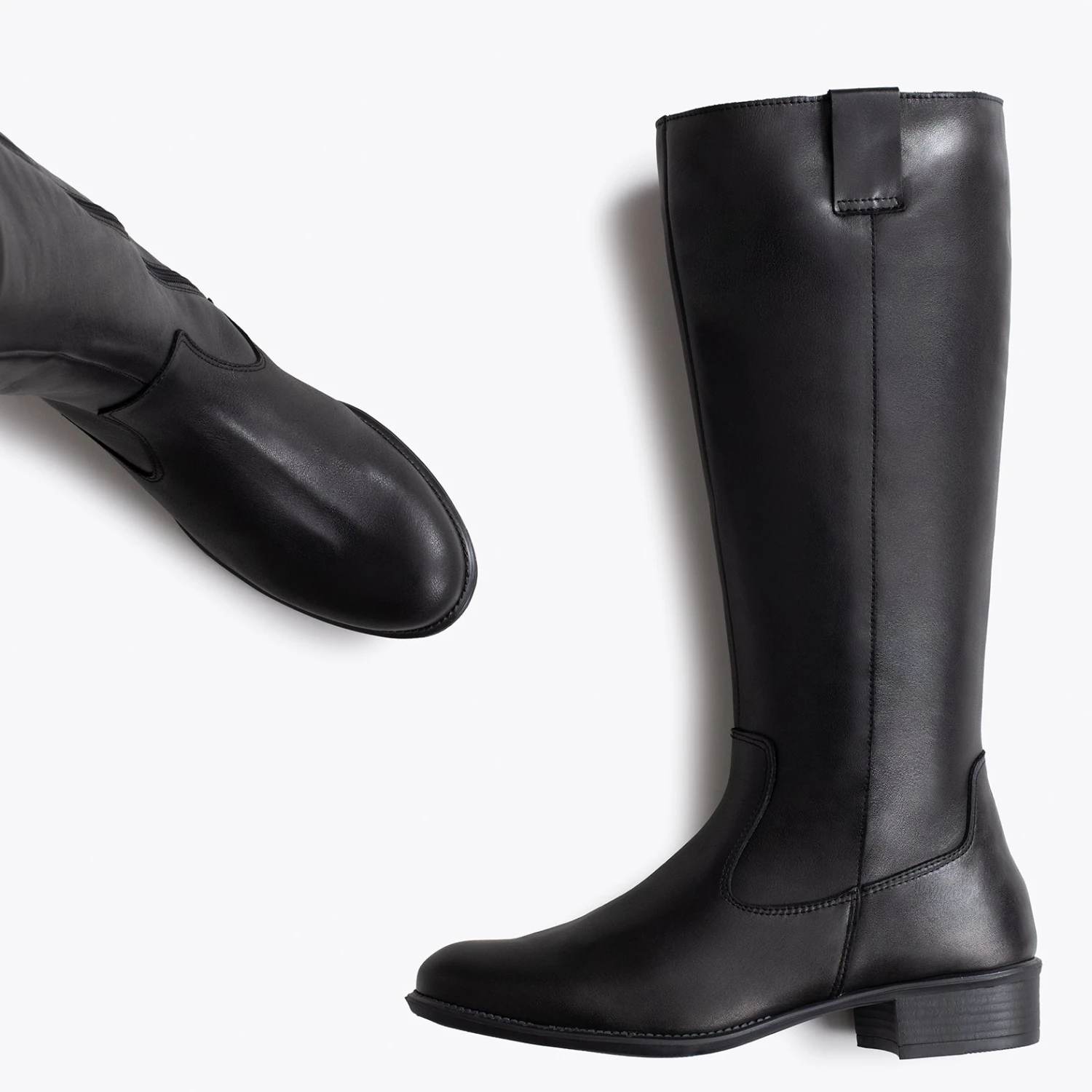 TEXAS - Bottes à Talon Bas En Cuir Nappa NOIR – Image 2