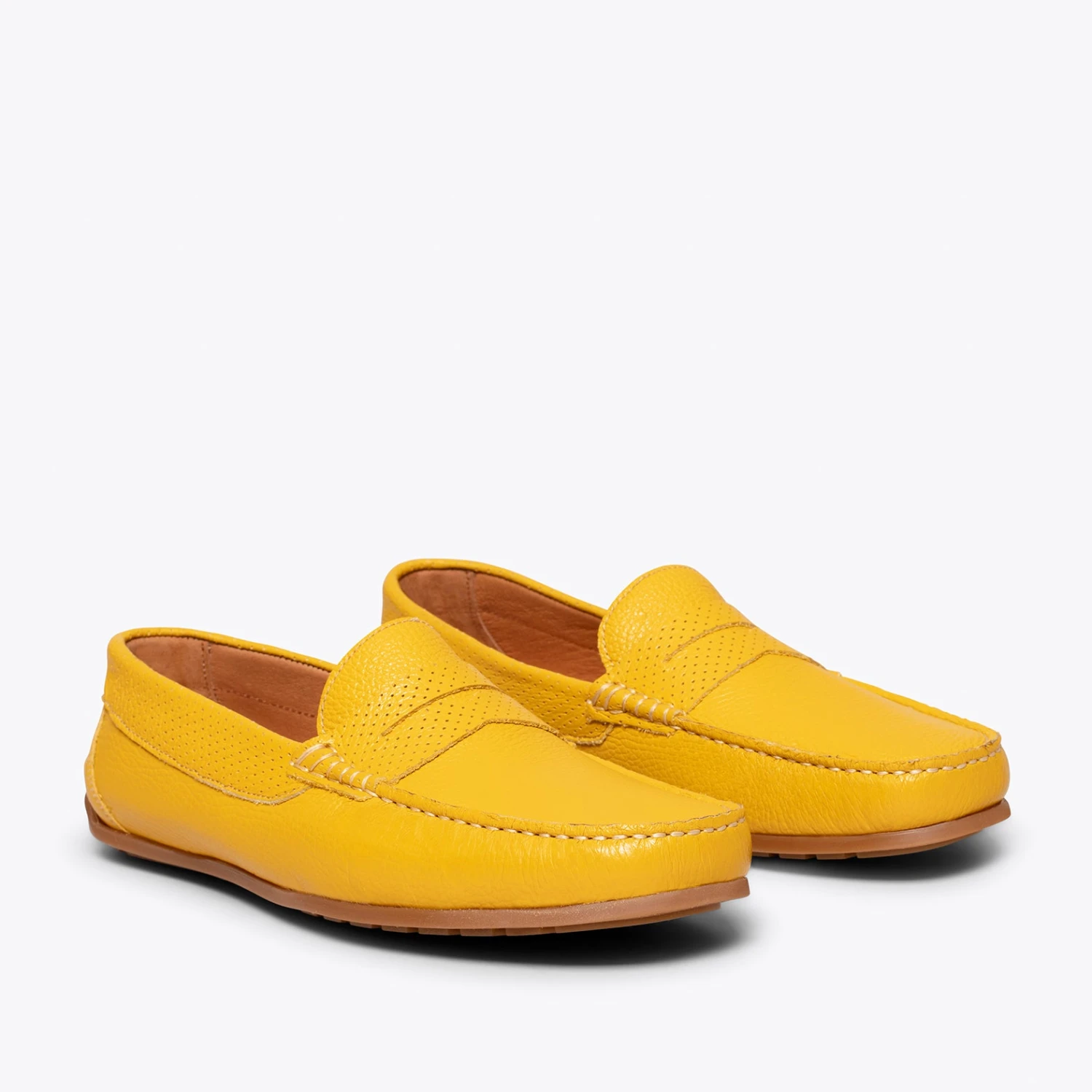 MOCASSIN - Mocassin En Cuir Décontracté Pour Homme JAUNE – Image 2