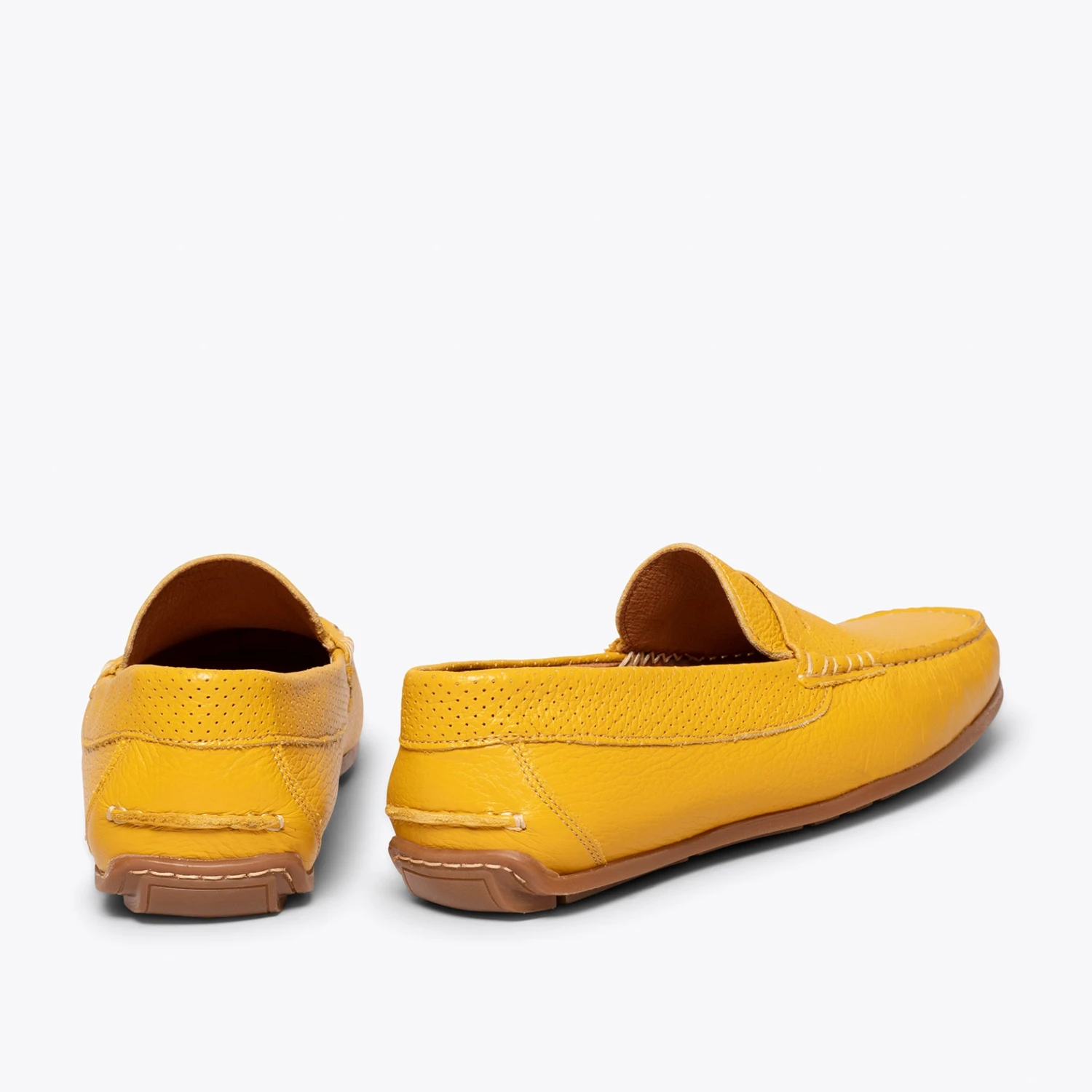 MOCASSIN - Mocassin En Cuir Décontracté Pour Homme JAUNE – Image 4