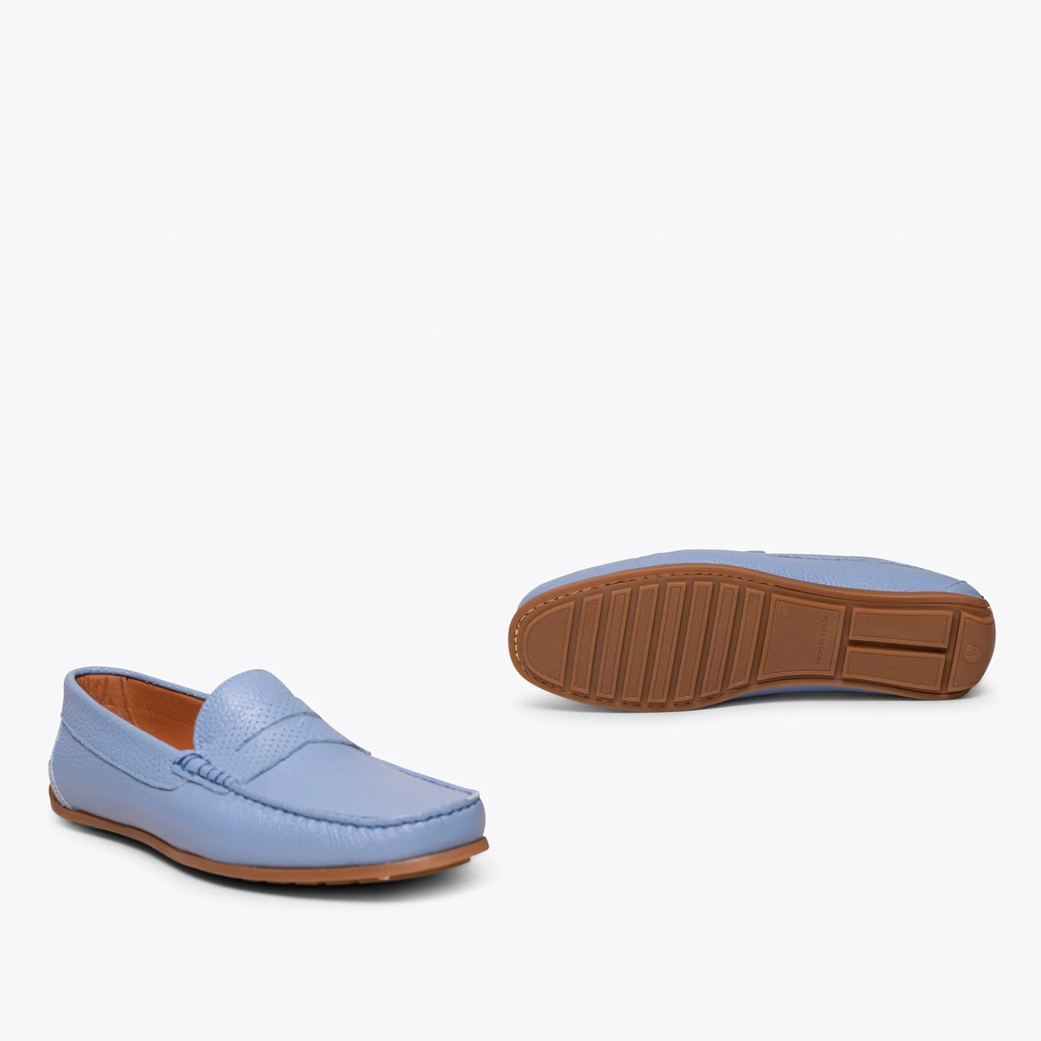 MOCASSIN - Mocassin En Cuir Décontracté Pour Homme BLEU CLAIR – Image 7