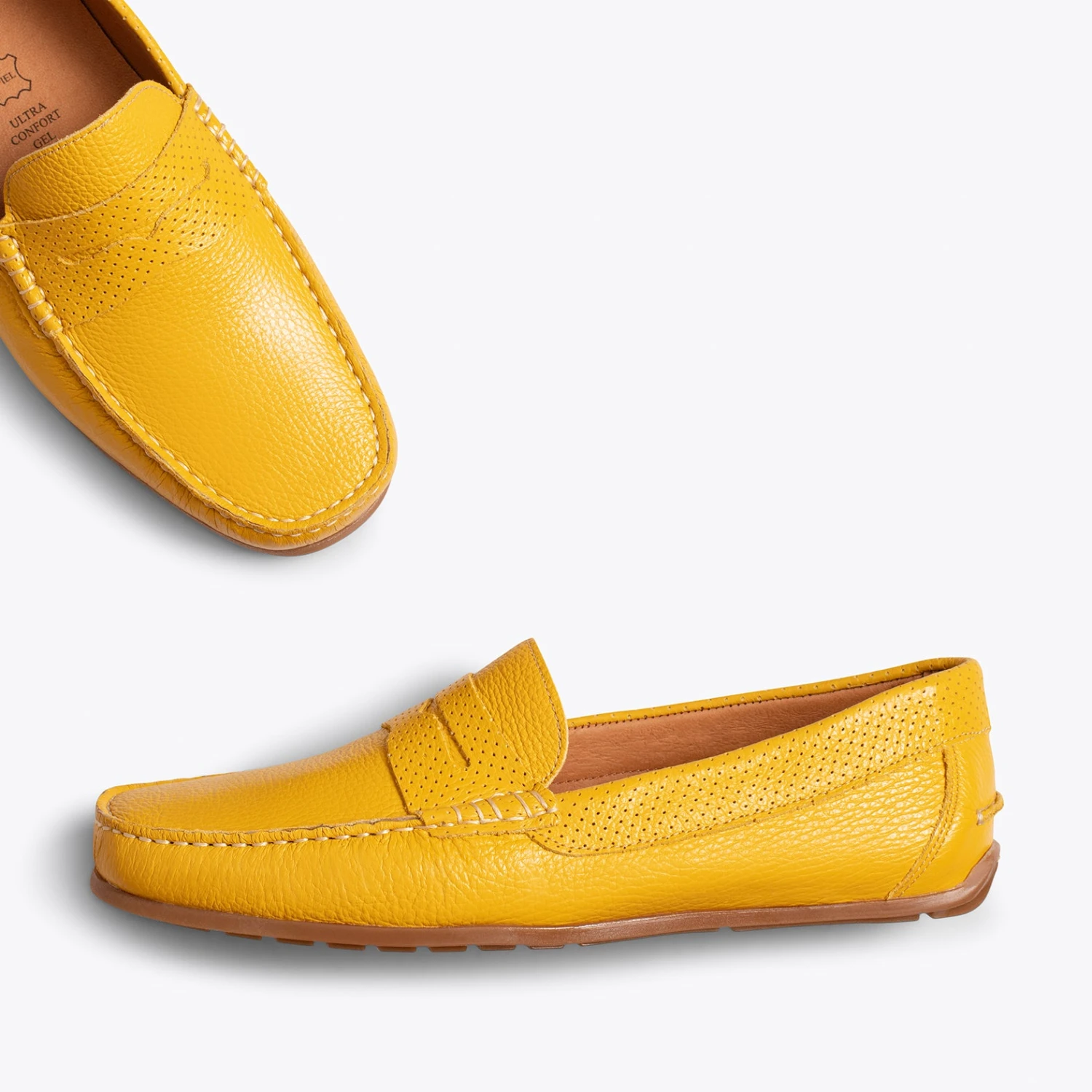 MOCASSIN - Mocassin En Cuir Décontracté Pour Homme JAUNE – Image 3