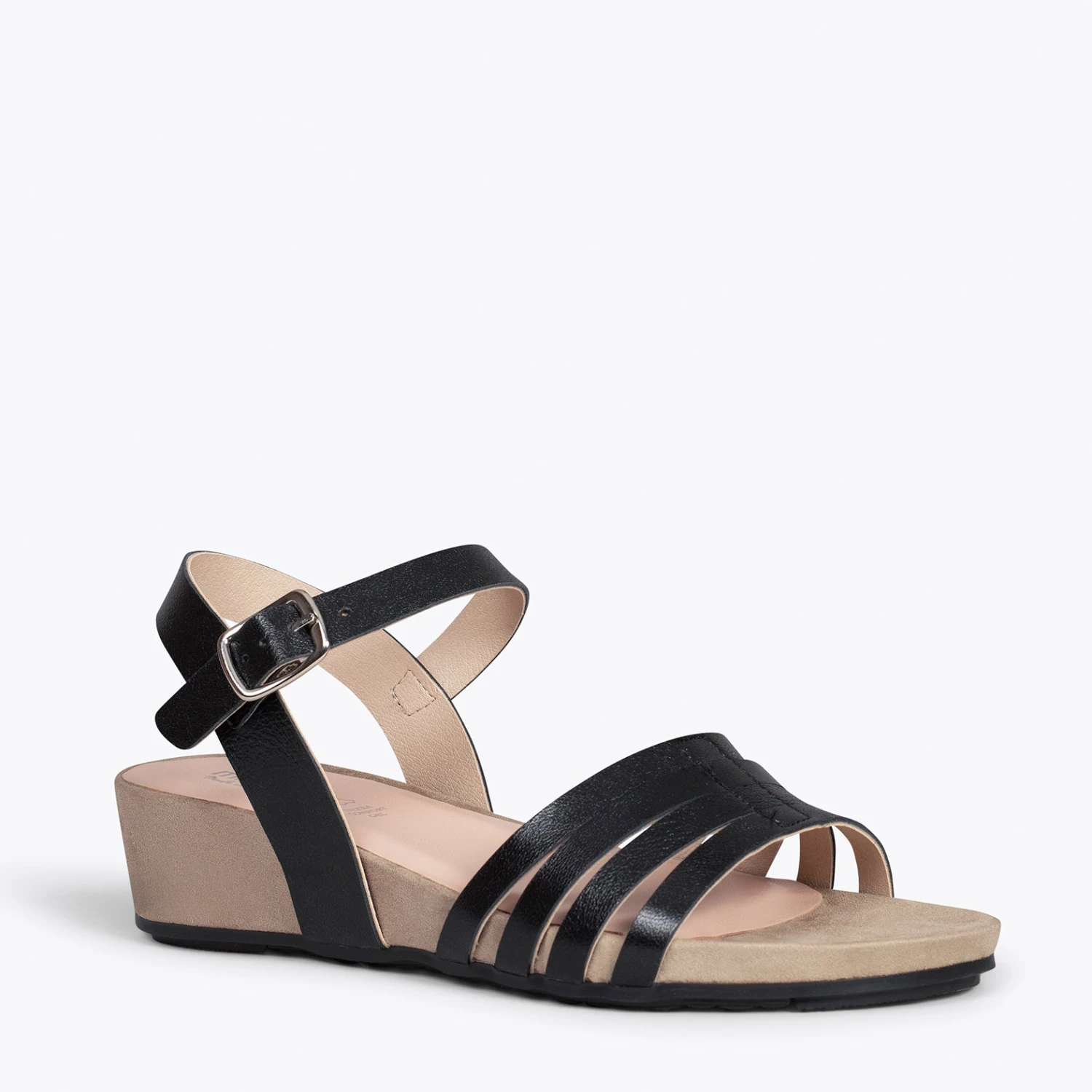 MESINA - Sandales Compensées Et Brides Métalisées NOIR – Image 4