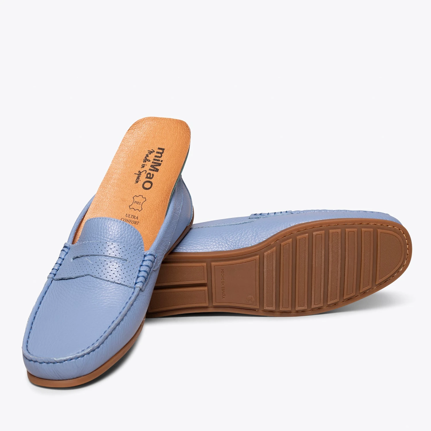 MOCASSIN - Mocassin En Cuir Décontracté Pour Homme BLEU CLAIR – Image 5
