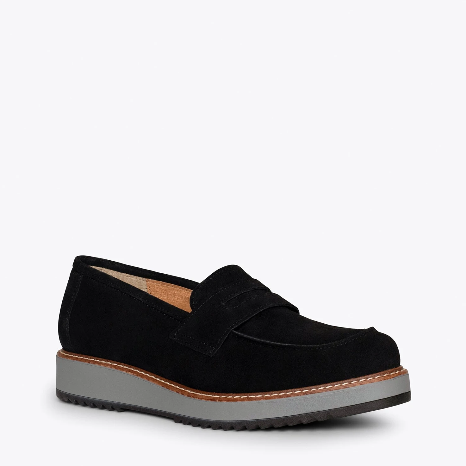 CASUAL - Mocassins Pour Femmes Avec Plateforme NOIR – Image 4