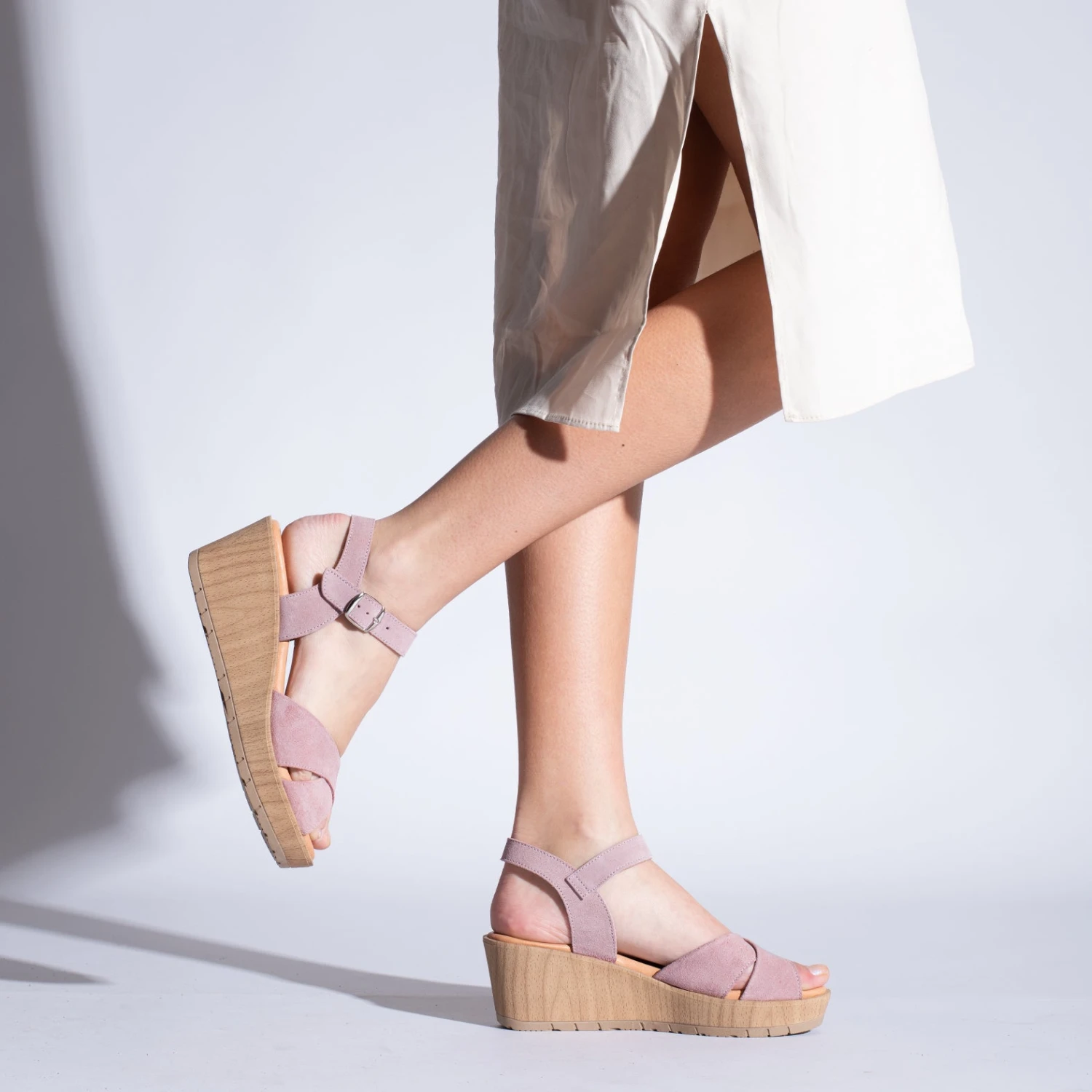 SABLE - Compensée Avec Lanières Avant Croisées ROSE – Image 6