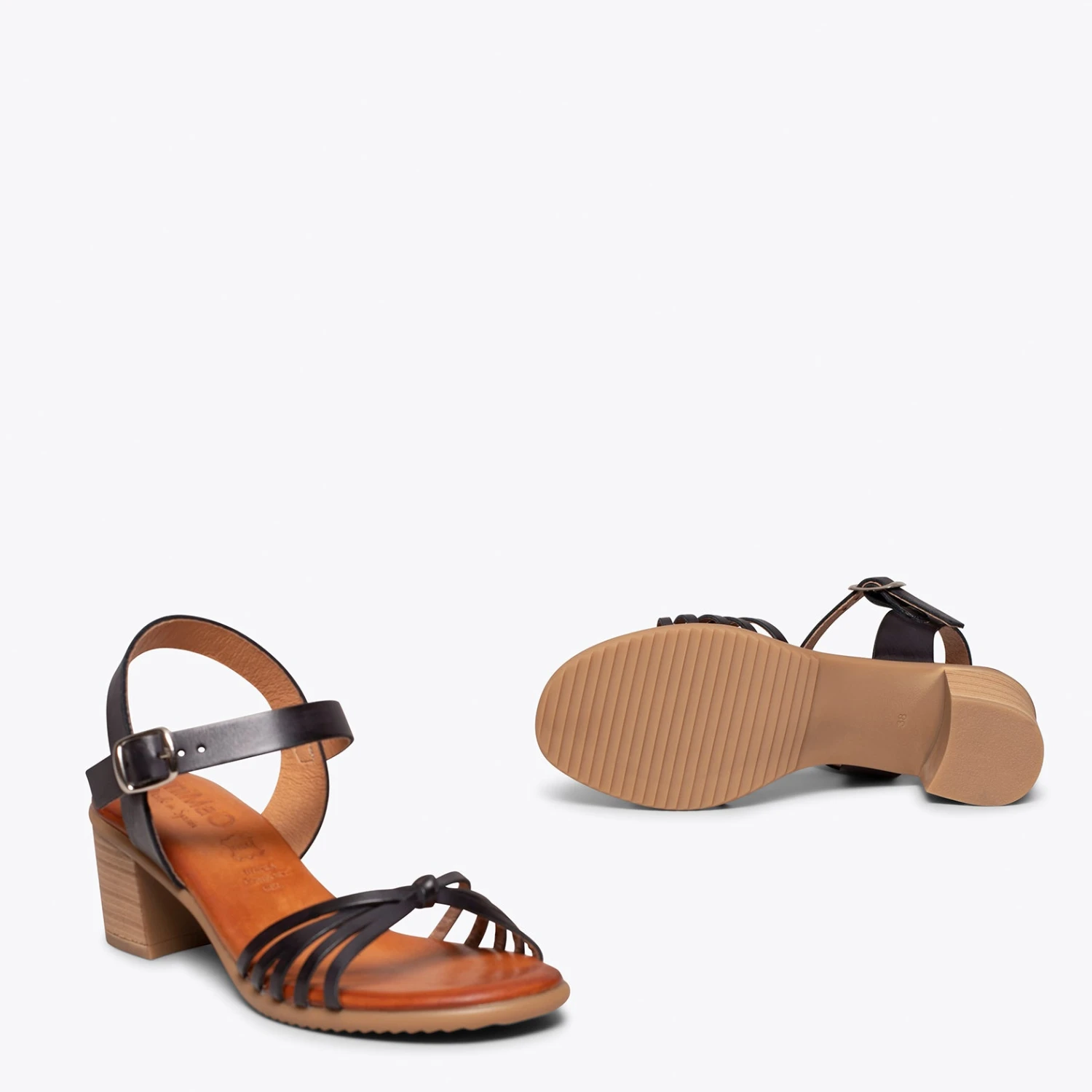 LOTO - Sandales NOIR à Talon Large Confortables – Image 6