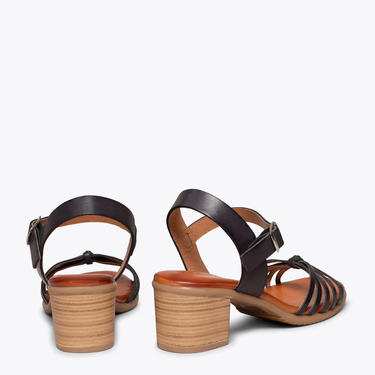 LOTO - Sandales NOIR à Talon Large Confortables – Image 4