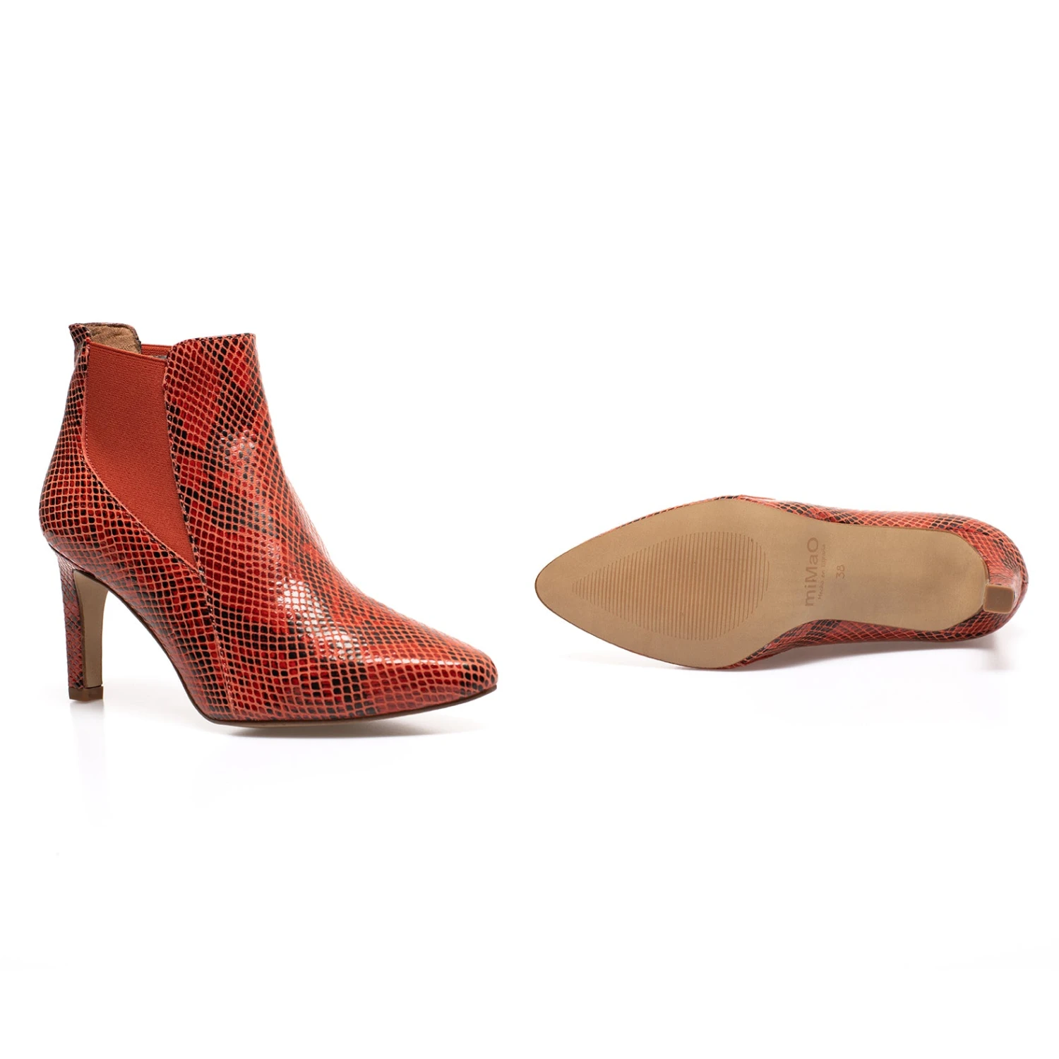 BOTTINE STILETTO - Bottine à Talon Animal Print SERPRENT ROUGE – Image 6