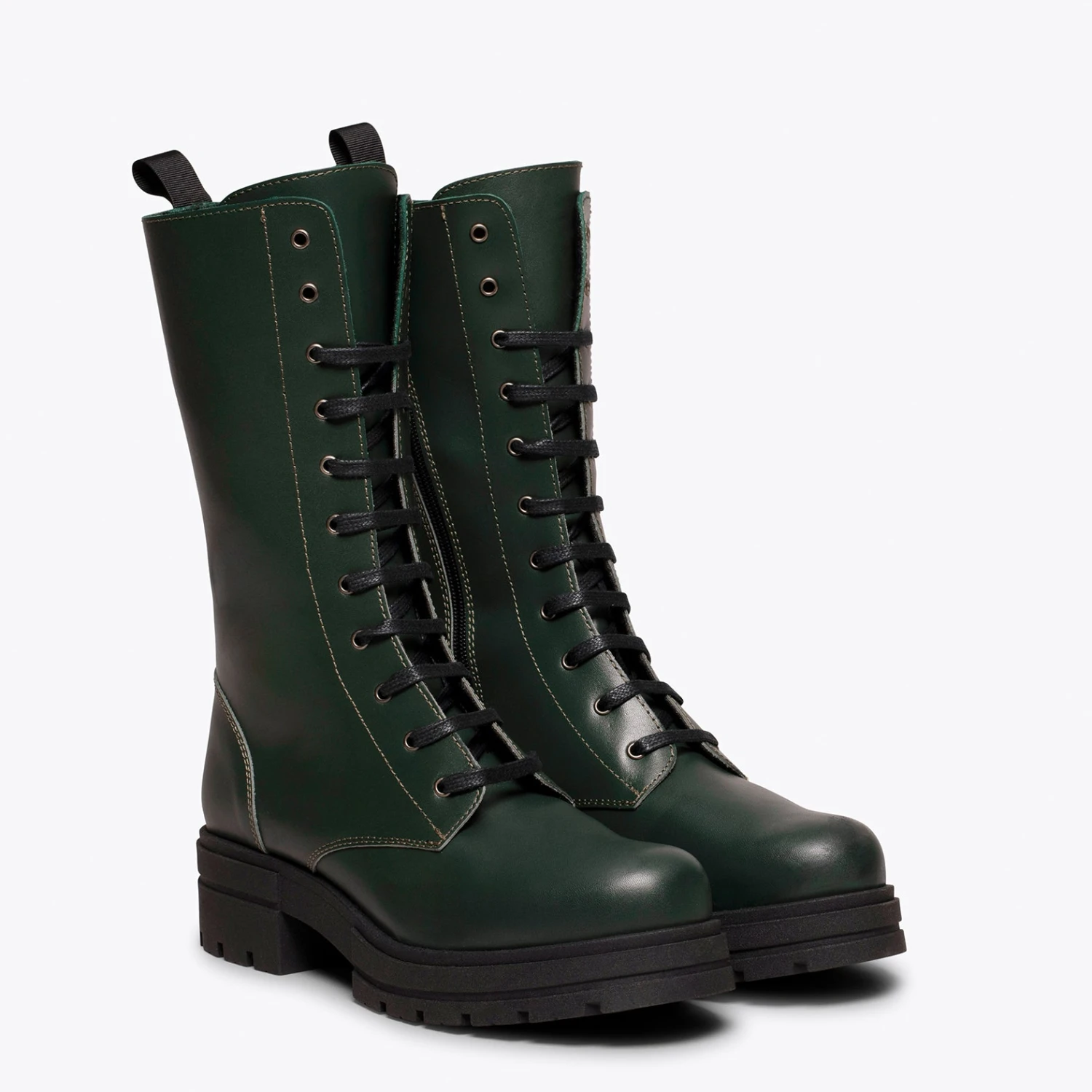ARMY - Botte Militaire Haute VERT Ă Lacets â Image 2