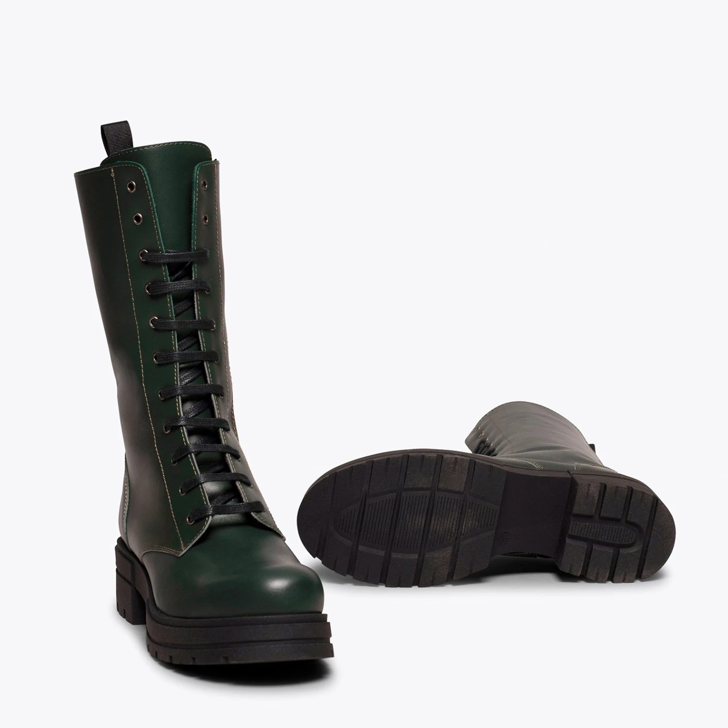 ARMY - Botte Militaire Haute VERT Ă Lacets â Image 5